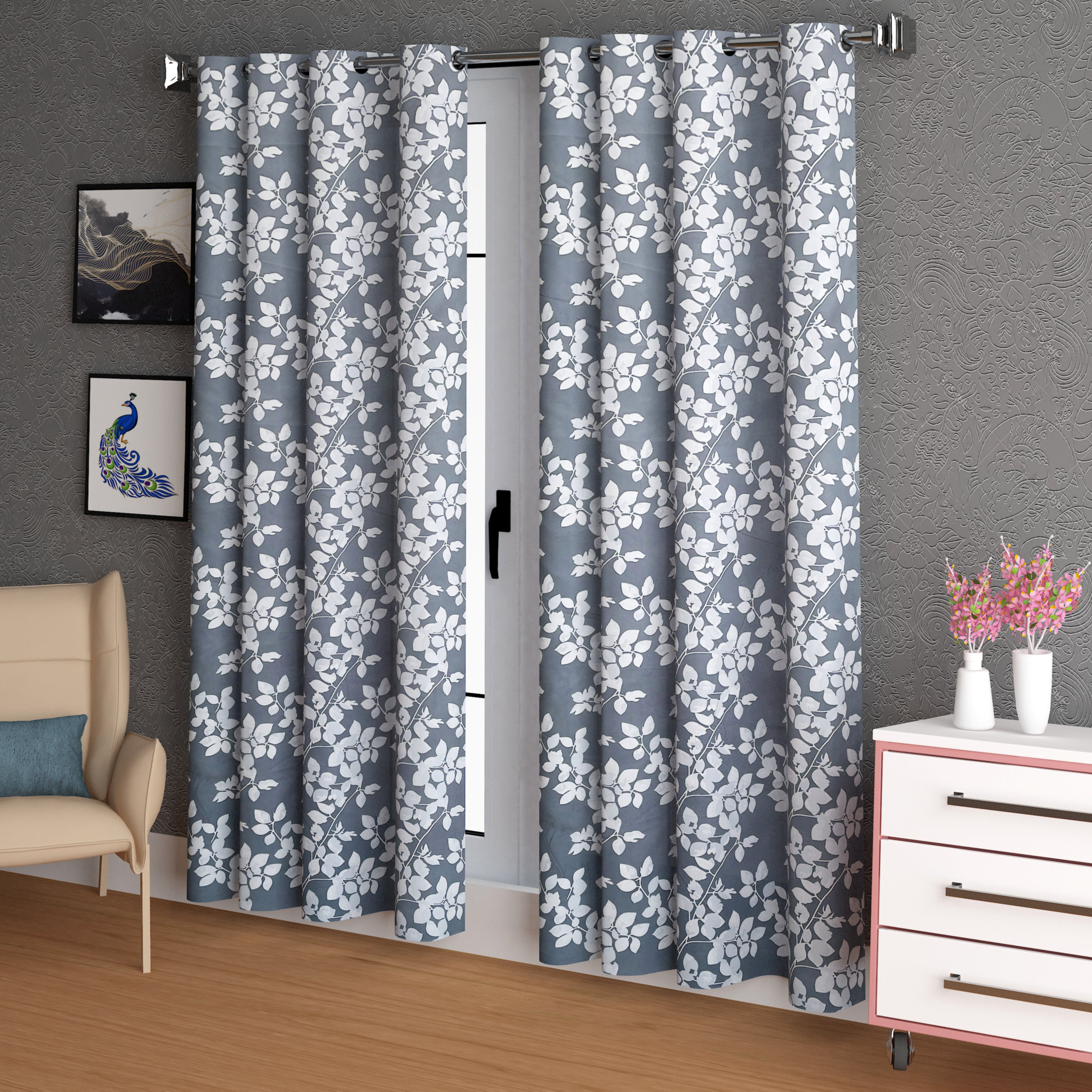 Lunar Days Full Moon Eyelet Curtain Leafy