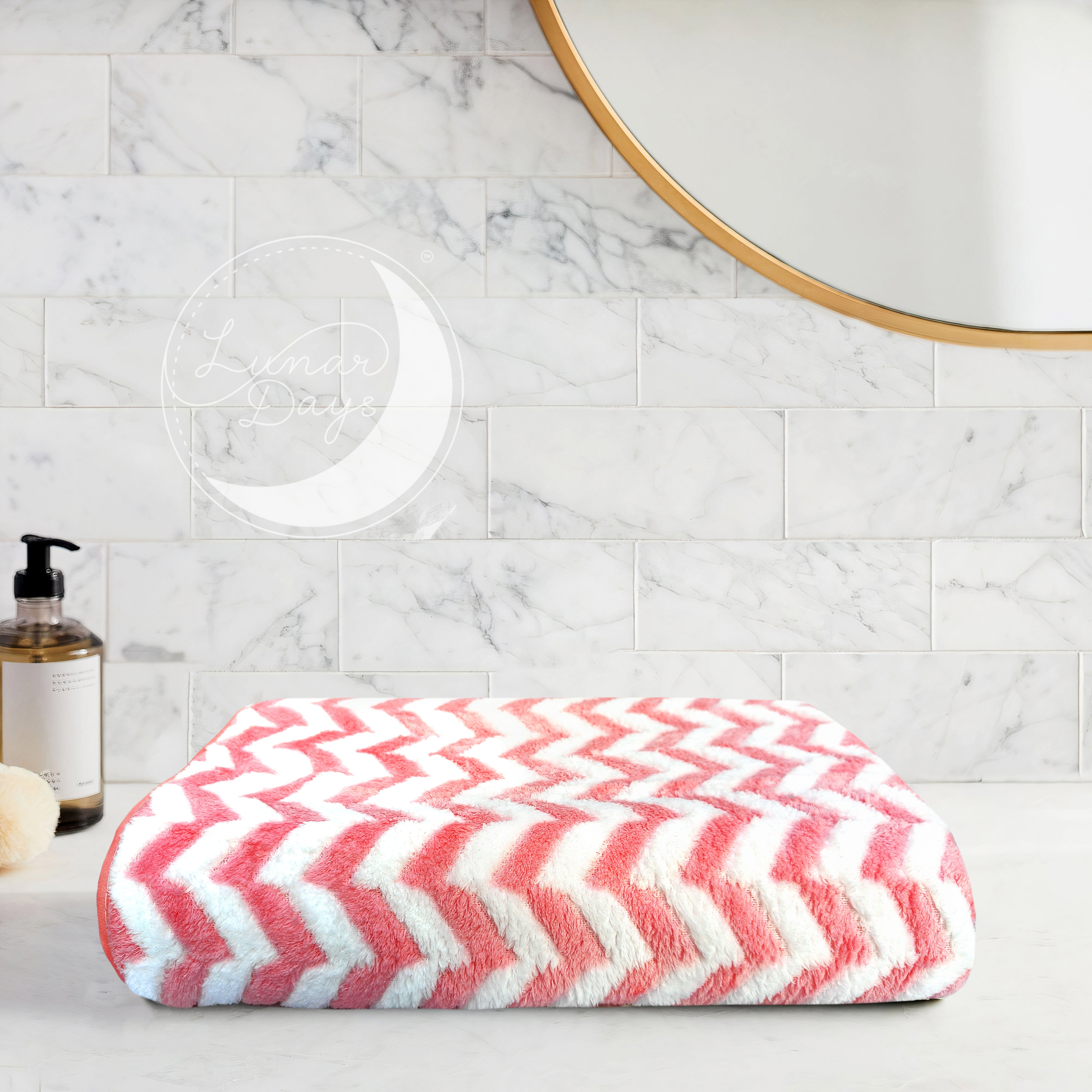 Lunar Days 300 GSM Microfiber Towels for Bath with Hanging Loop