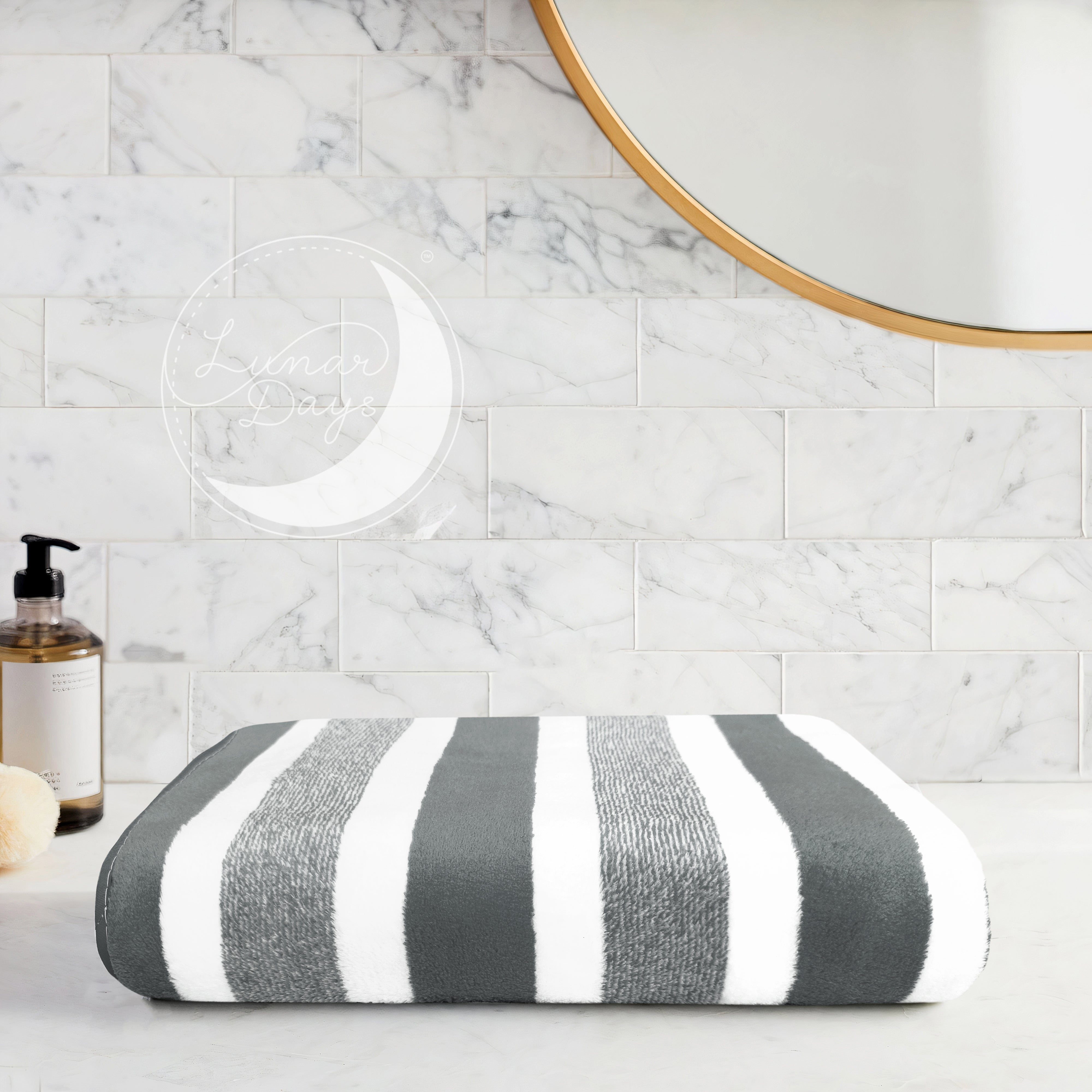 Lunar Days 300 GSM Microfiber Towels for Bath with Hanging Loop