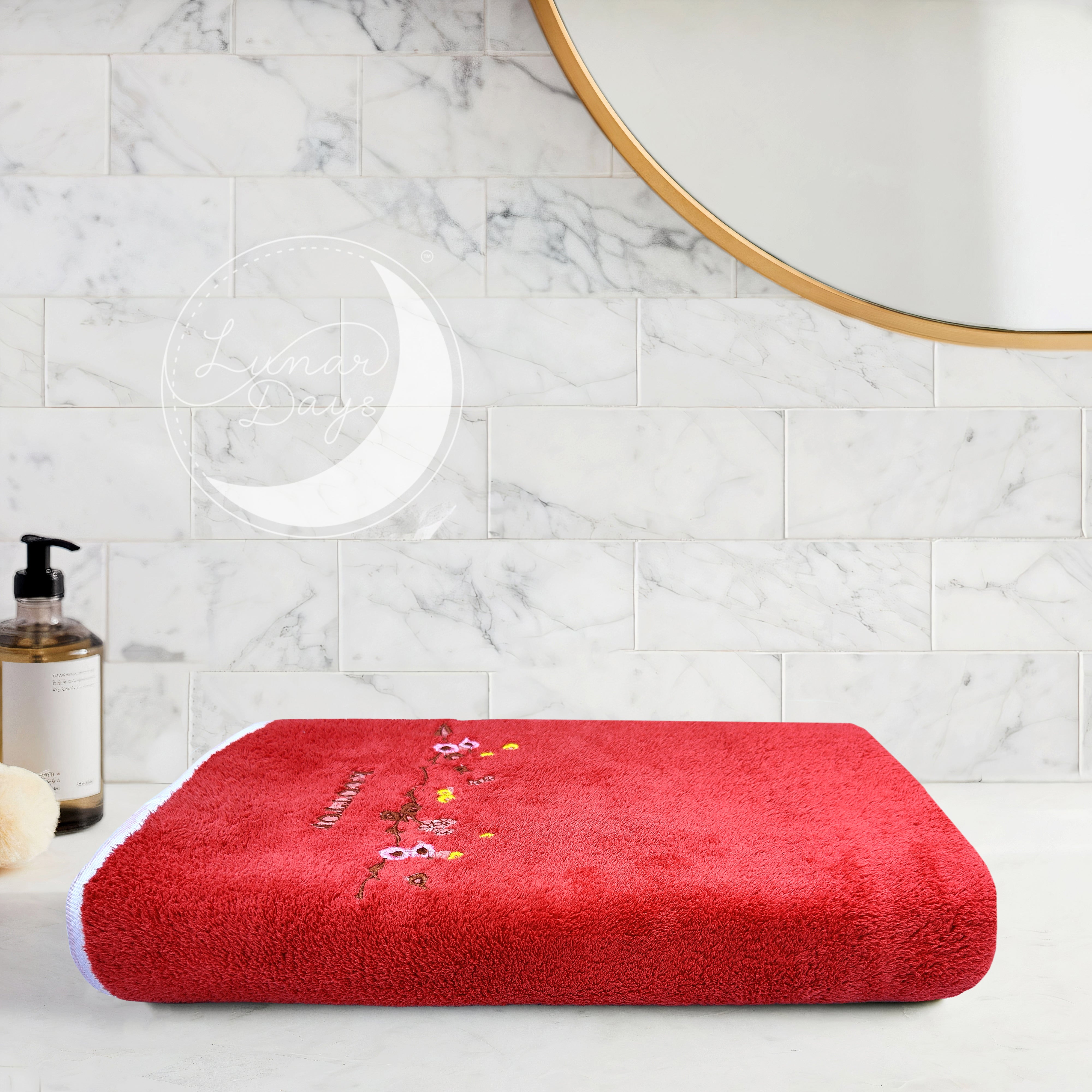 Lunar Days 350 GSM Microfiber Kids Bath Towel with Hanging Loop