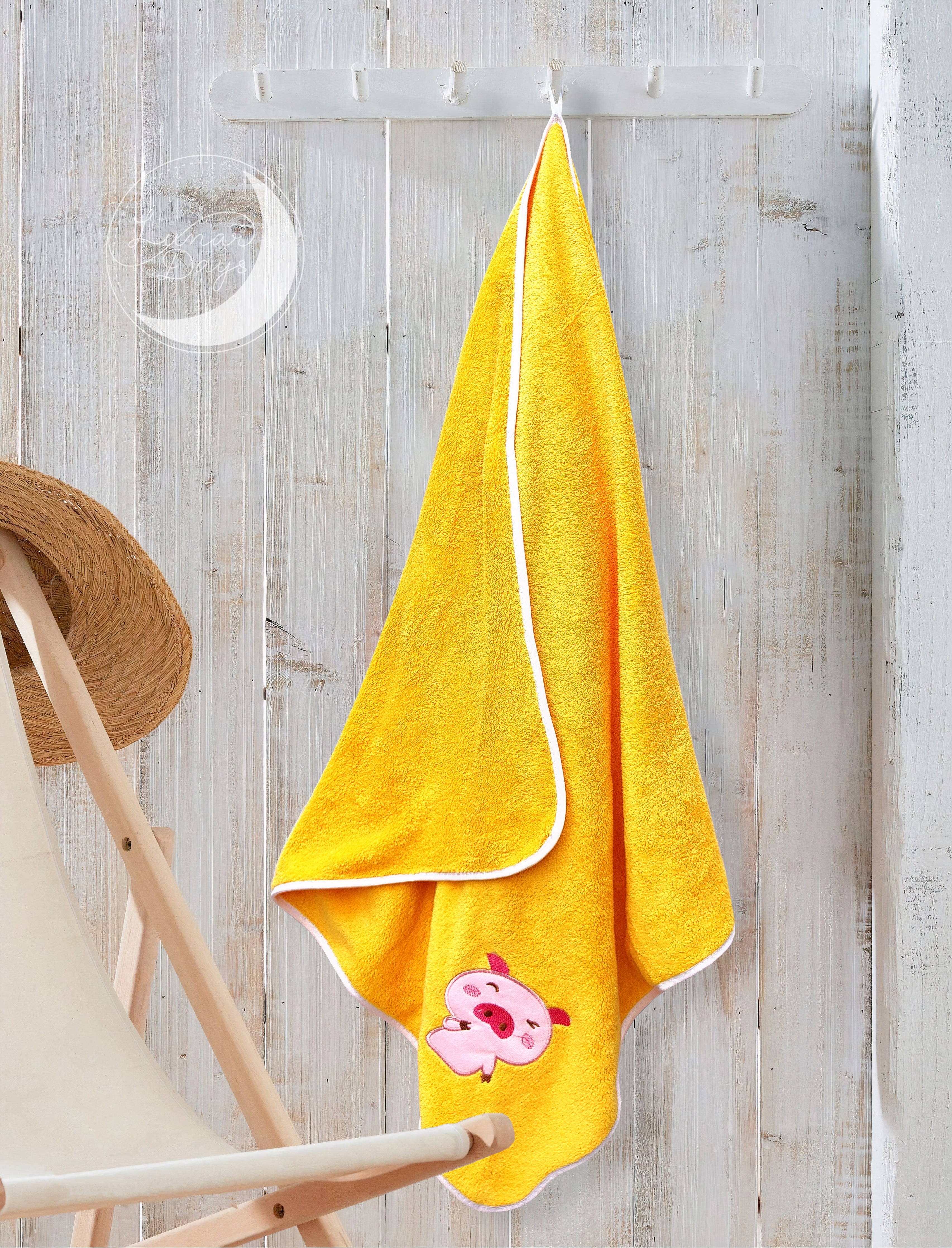 Lunar Days 350 GSM Microfiber Kids Bath Towel with Hanging Loop