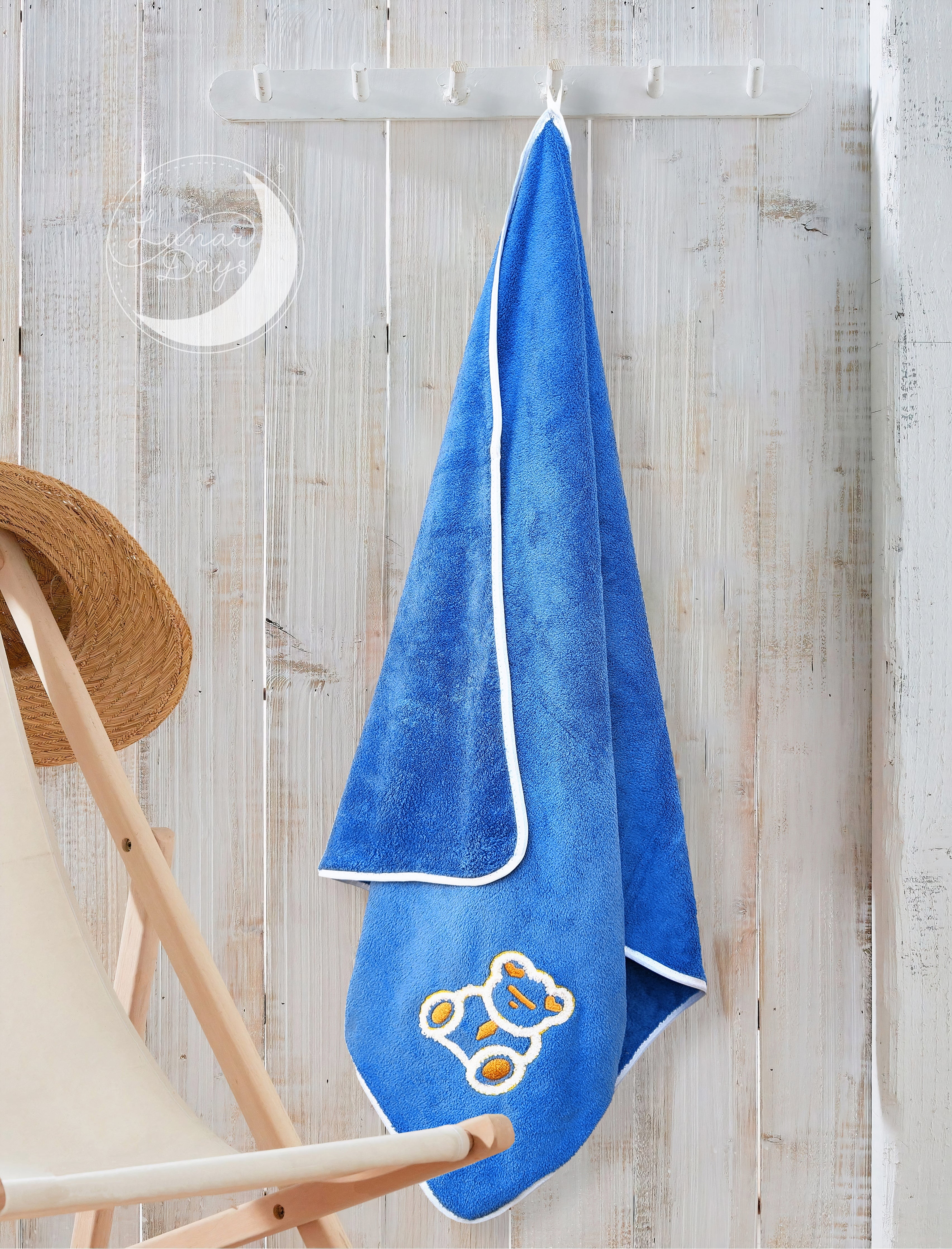 Lunar Days 350 GSM Microfiber Kids Bath Towel with Hanging Loop