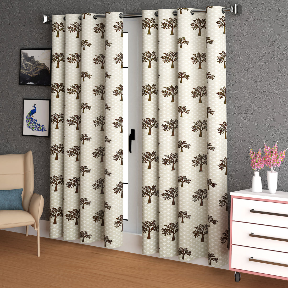 Lunar Days Full Moon Eyelet Curtain Tree Print