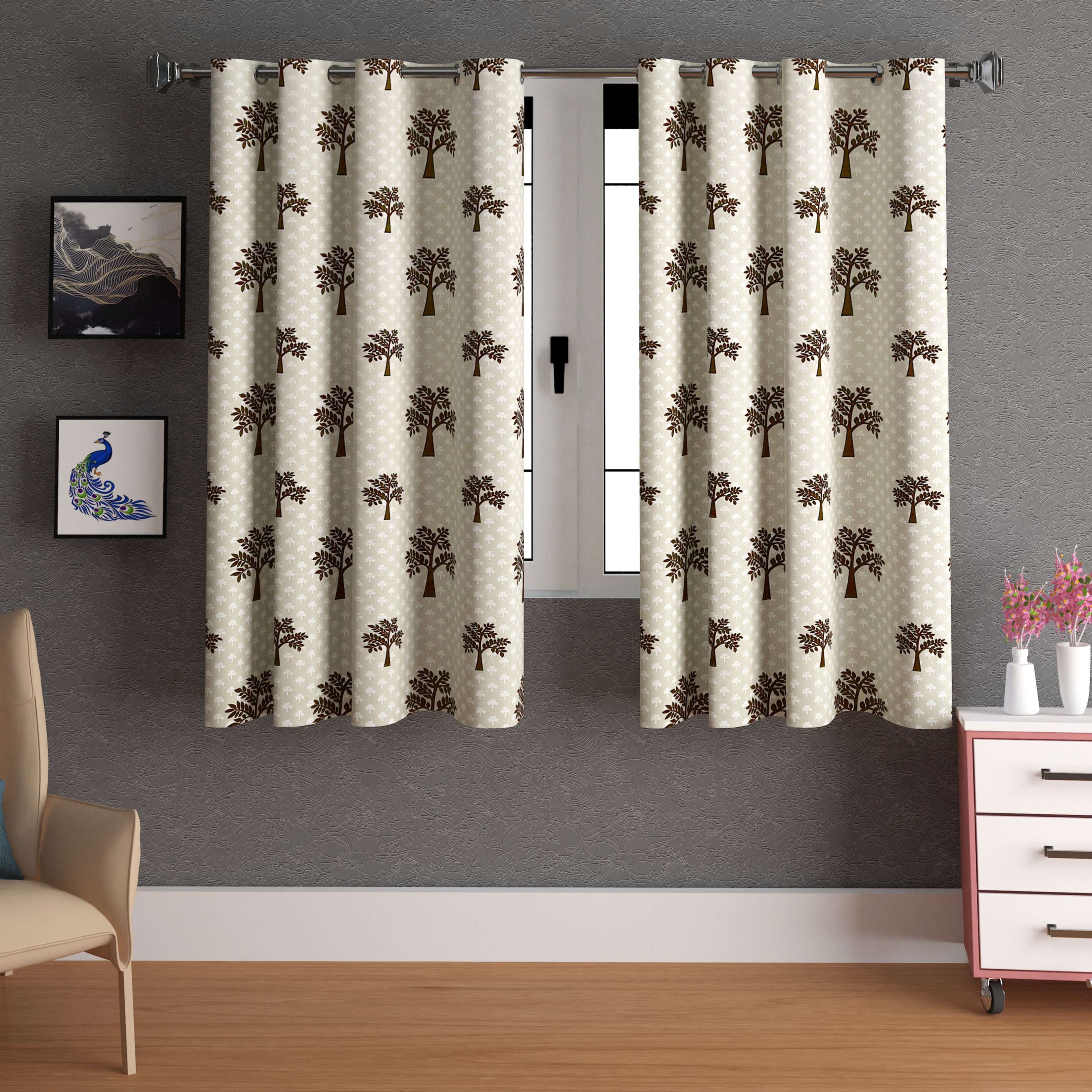 Lunar Days Full Moon Eyelet Curtain Tree Print