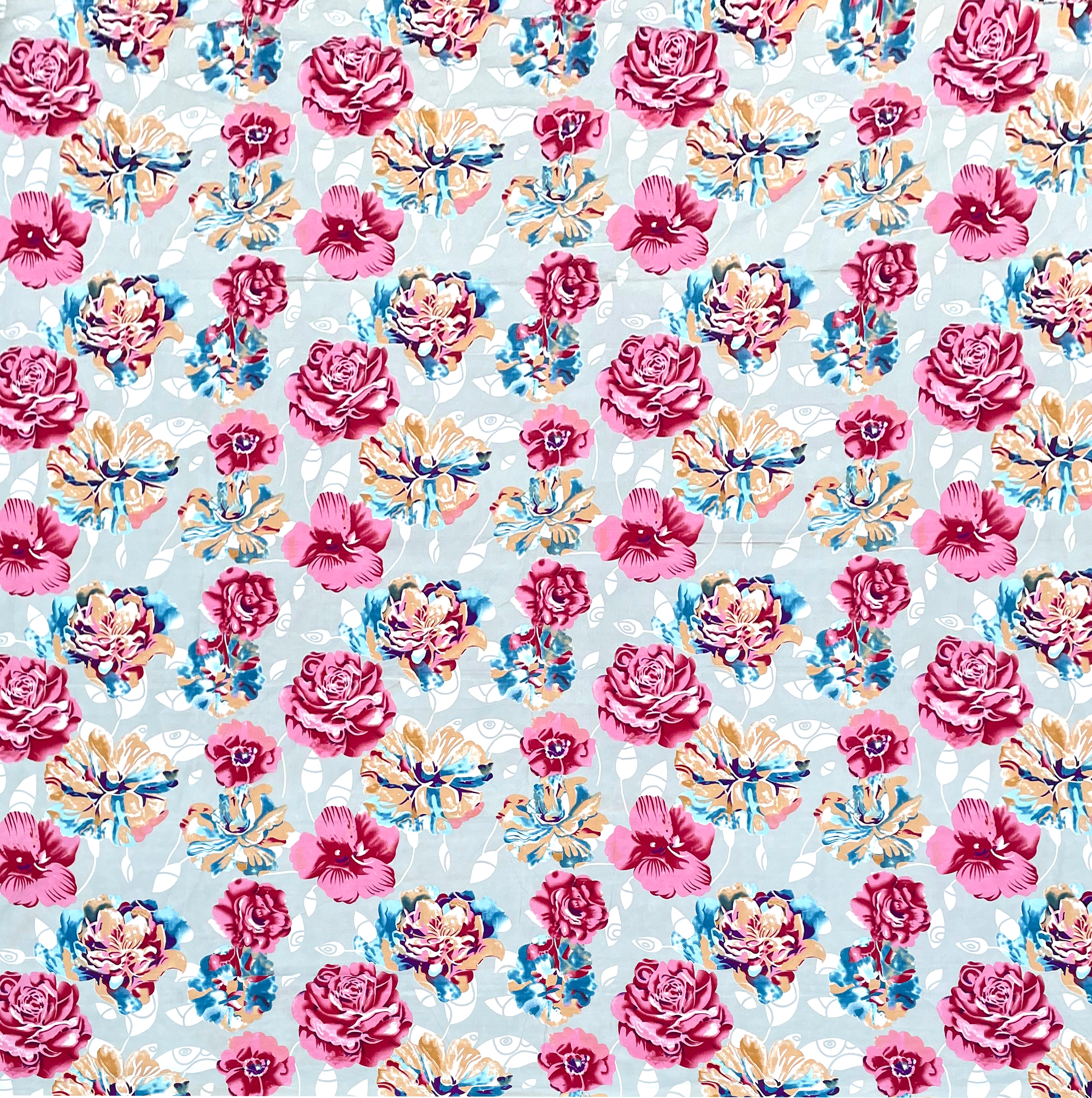 Europa - FLORAL PINK - 240 TC Printed Queen Bedsheet