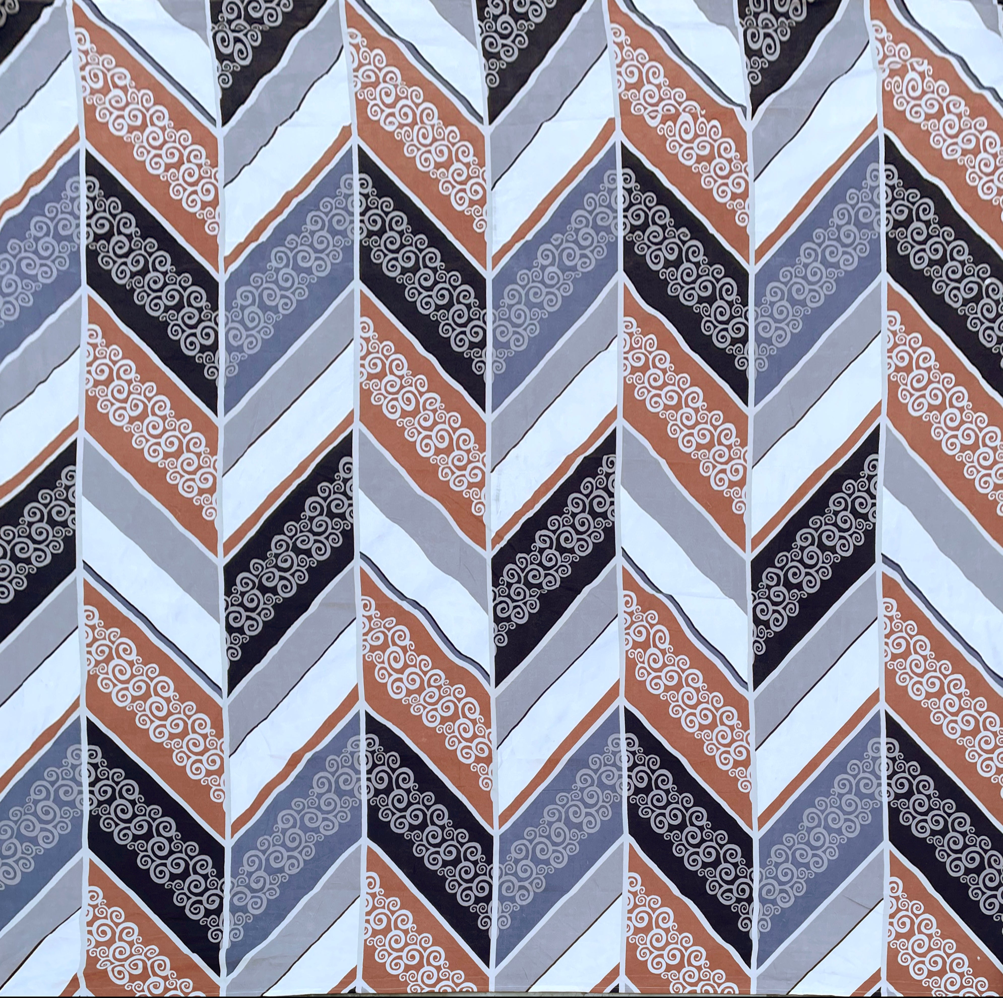 Europa - Multicolor Chevron and Motifs - 240 TC Printed Bedsheet