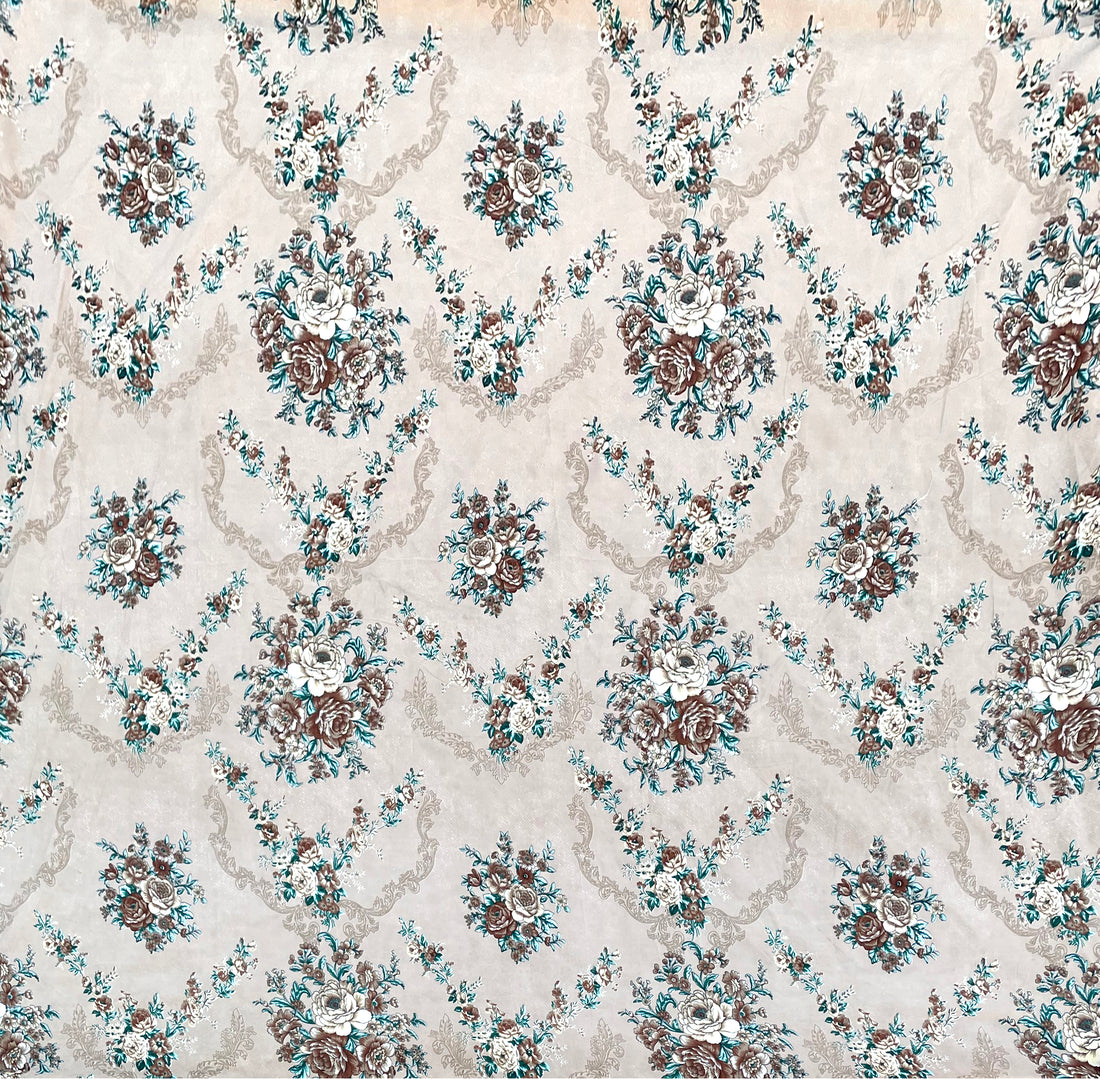Europa - Floral Dull Brown - 240 TC Printed Bedsheet