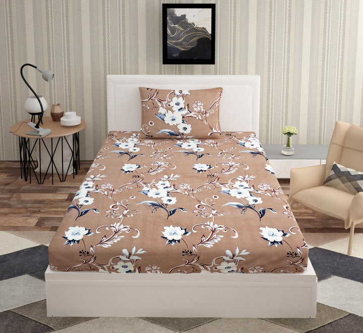 Europa - Florina in Fawn - 240 TC Printed Bedsheet