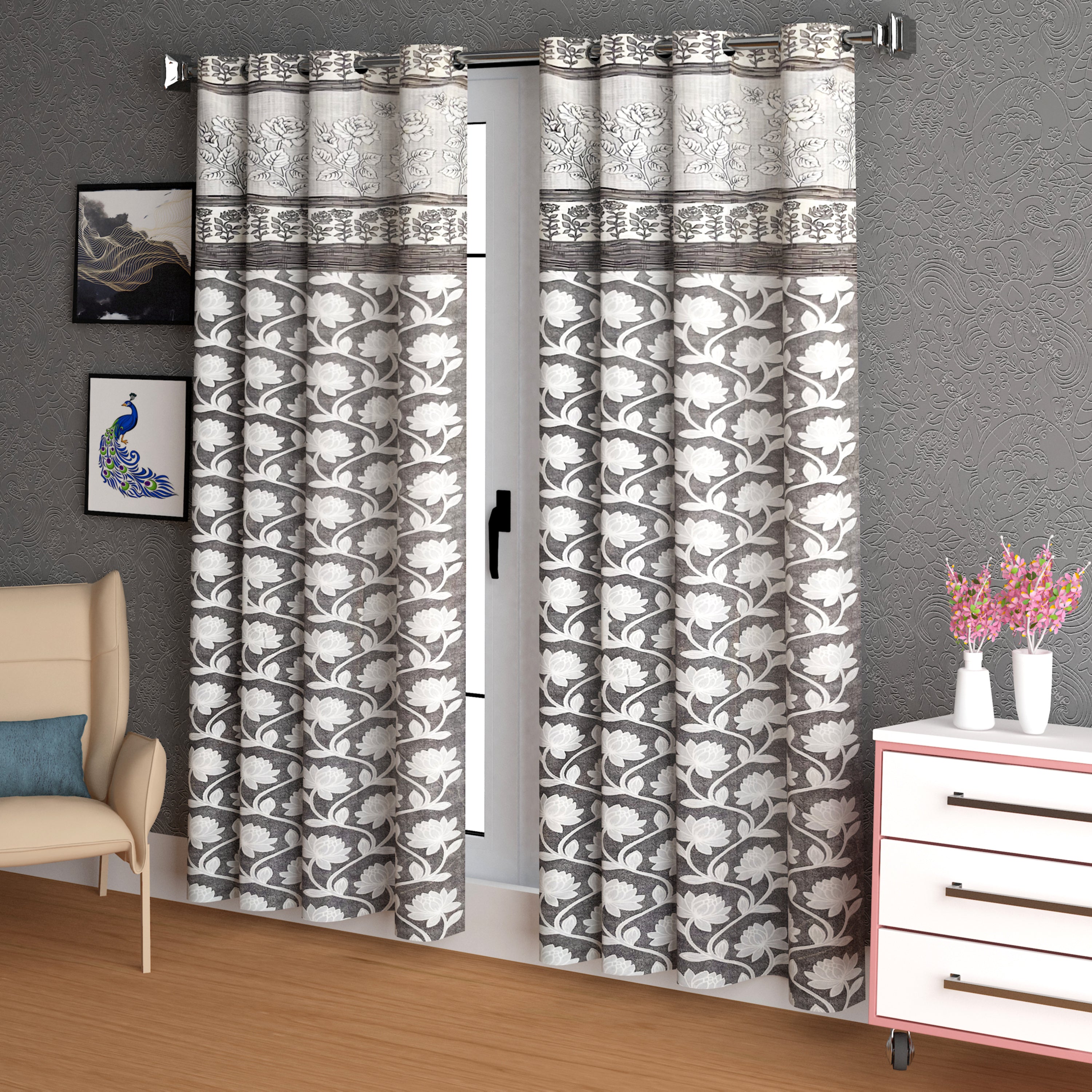 Lunar Days Elegance Patch Eyelet Curtain