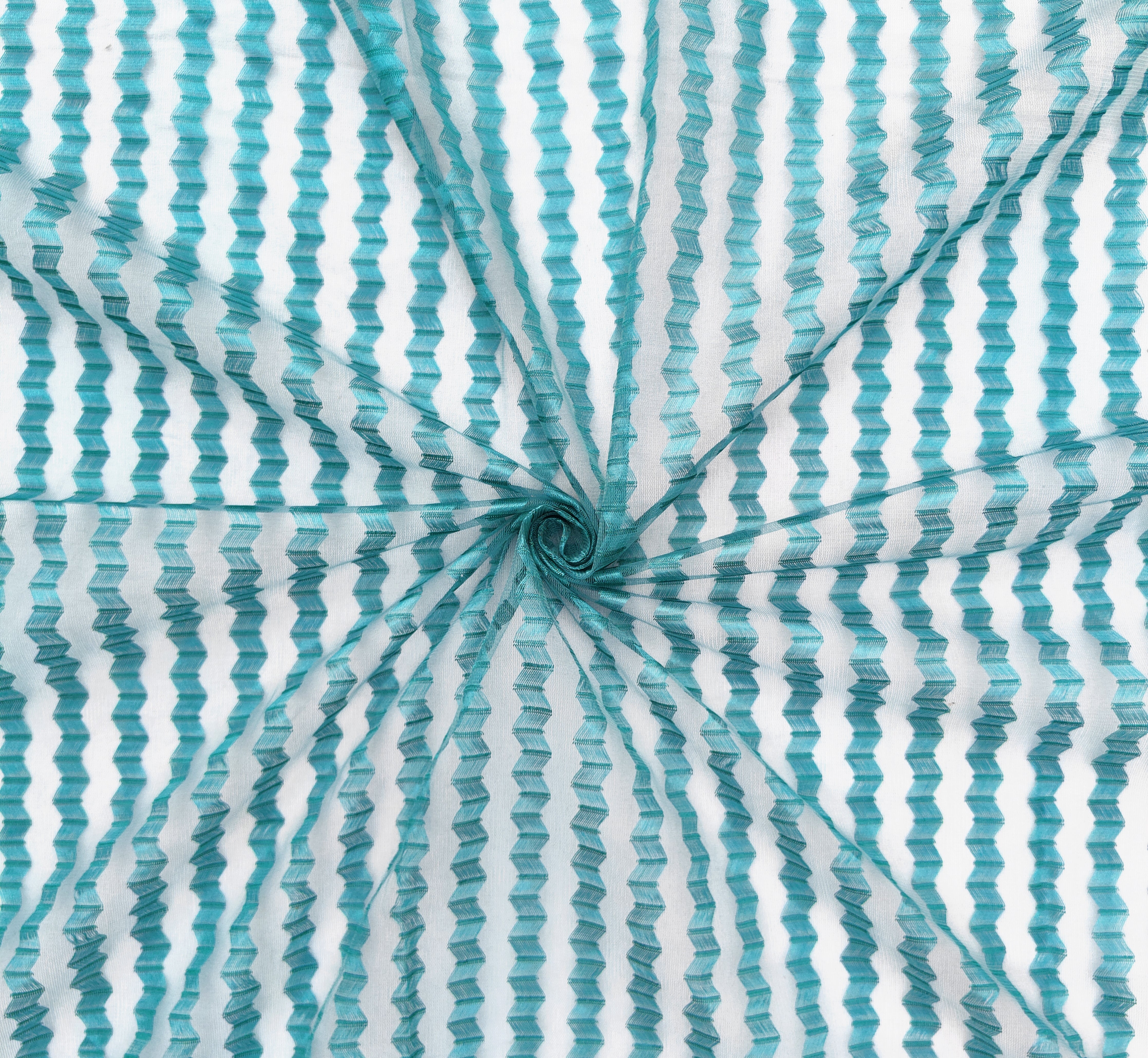 Lunar Days Semi Transparent Net Sheer Polyester Stripes Curtains