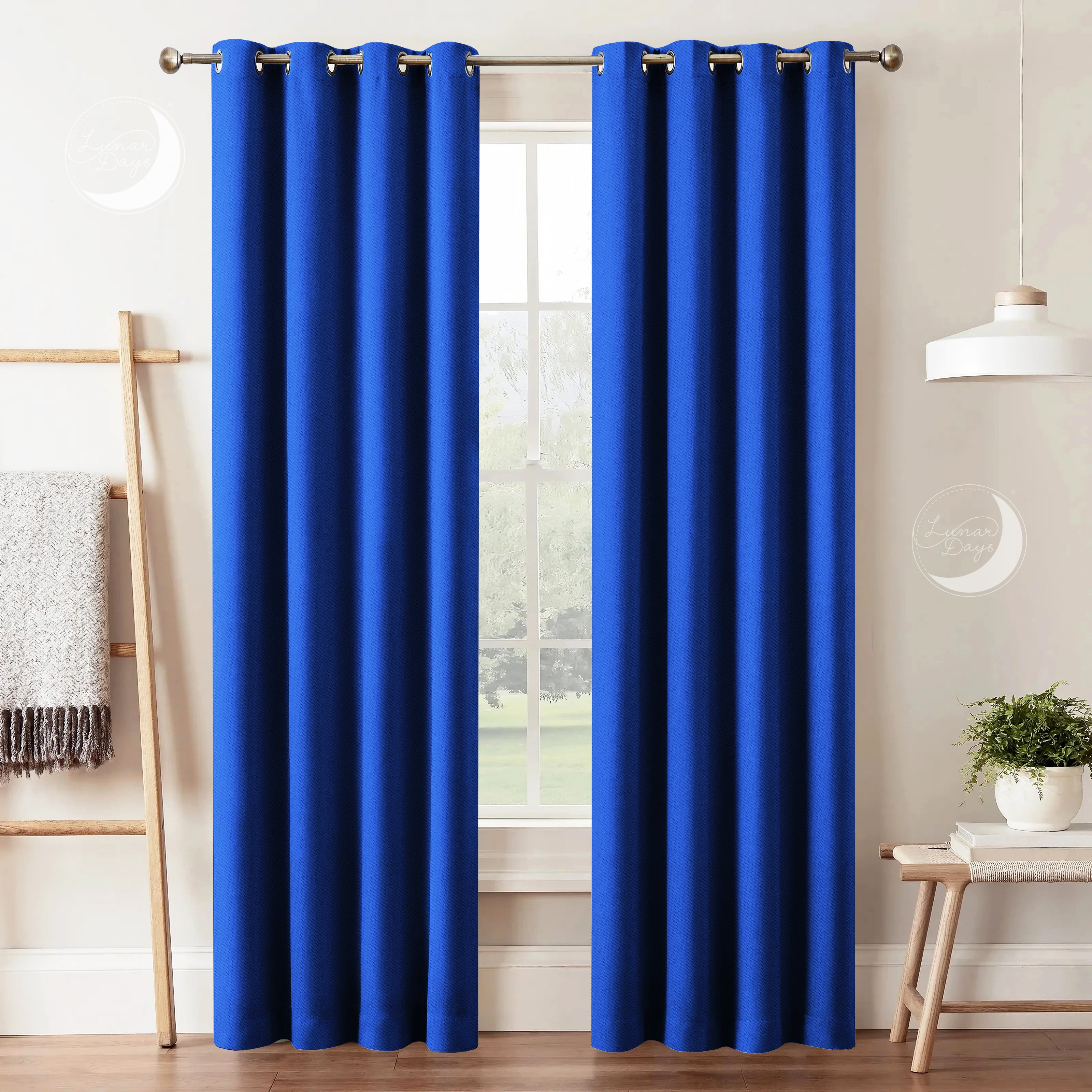 Lunar Days 100% Room Darkening Solid Blackout Curtains, Set of 2