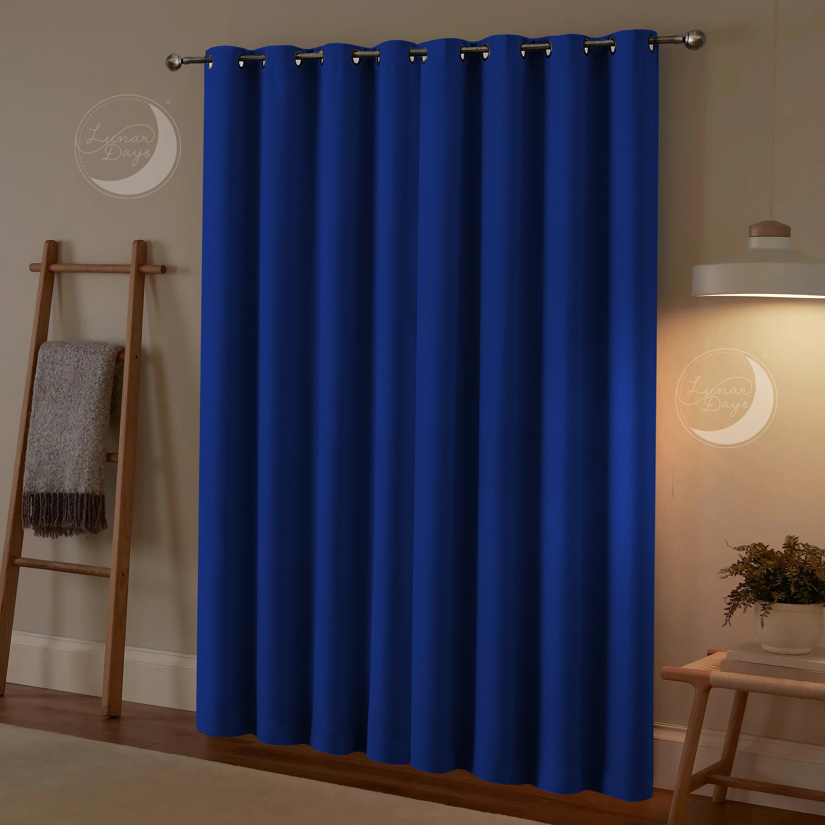 Lunar Days 100% Room Darkening Solid Blackout Curtains, Set of 2
