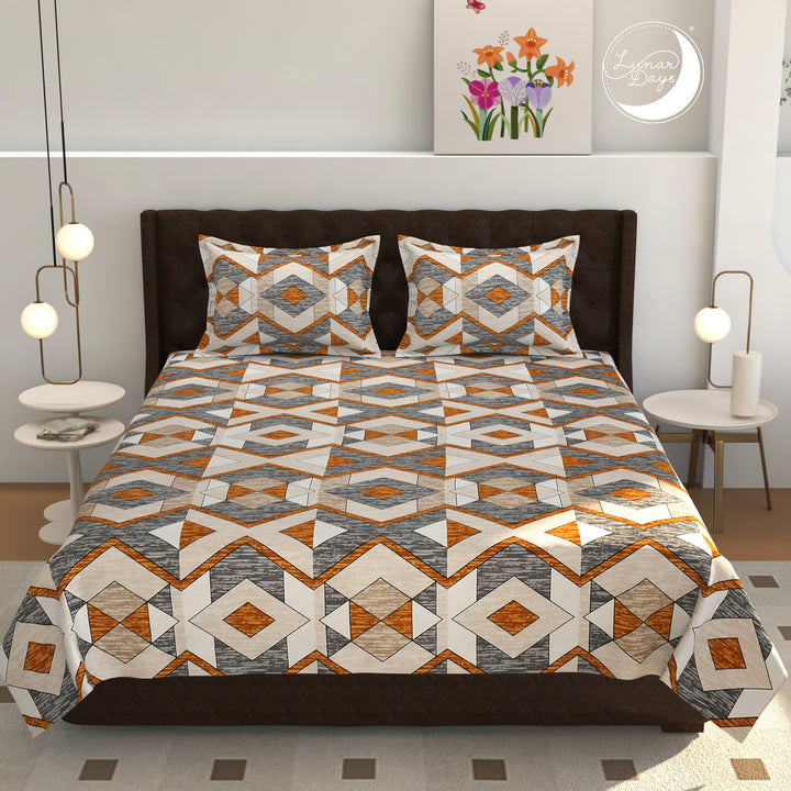 Lunar Days 200 TC Premium Microfiber Double Bedsheet with 2 Pillow Cover Breathable, Wrinkle Resistance, Durable & Fade Resistant