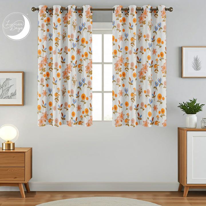 Lunar Days Polyester Semi Sheer Door/Window Curtain for Living Room, Bedroom, Office Pack of 2