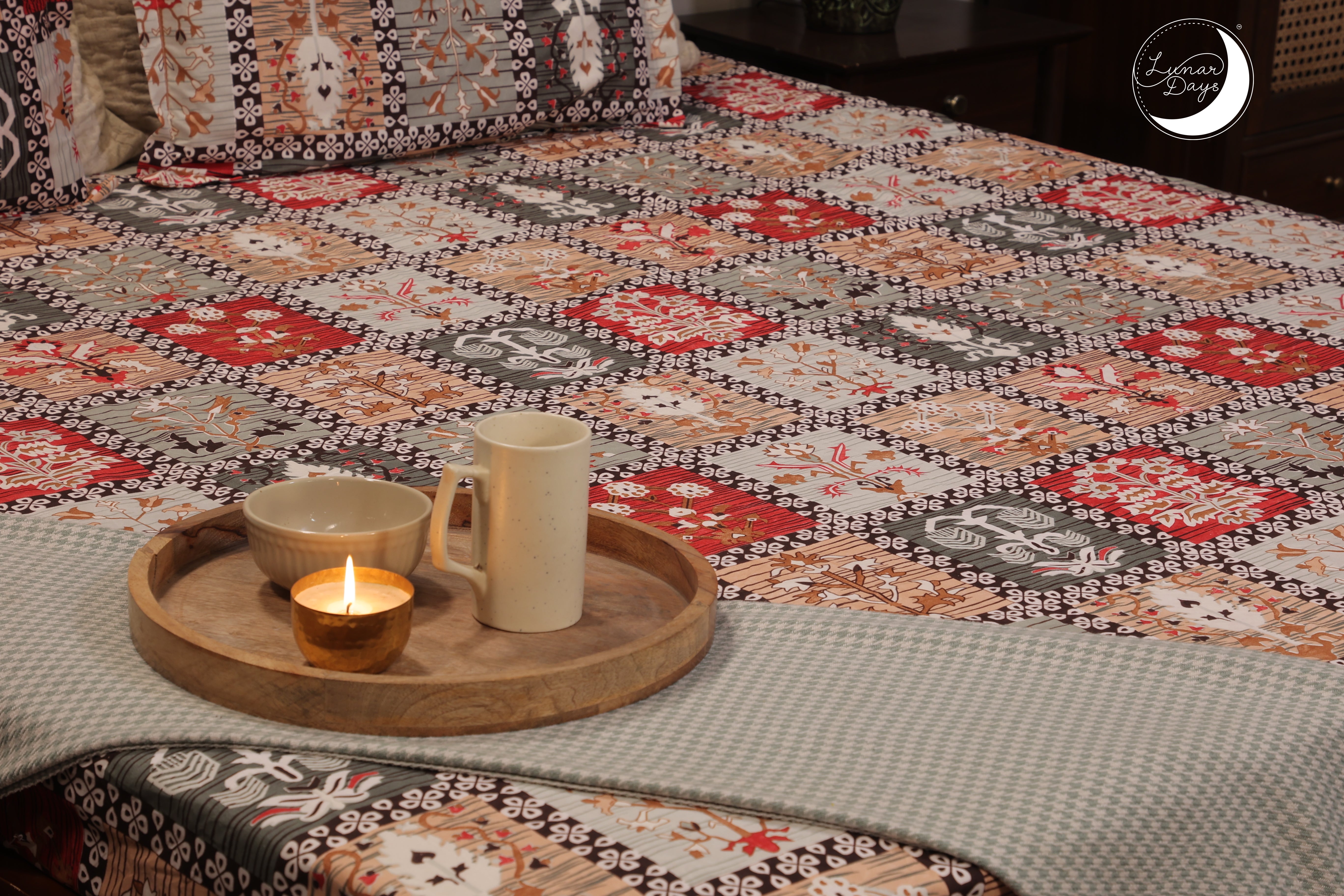 Lunar Days 200 TC Premium Microfiber Double Bedsheet with 2 Pillow Cover Breathable, Wrinkle Resistance, Durable & Fade Resistant