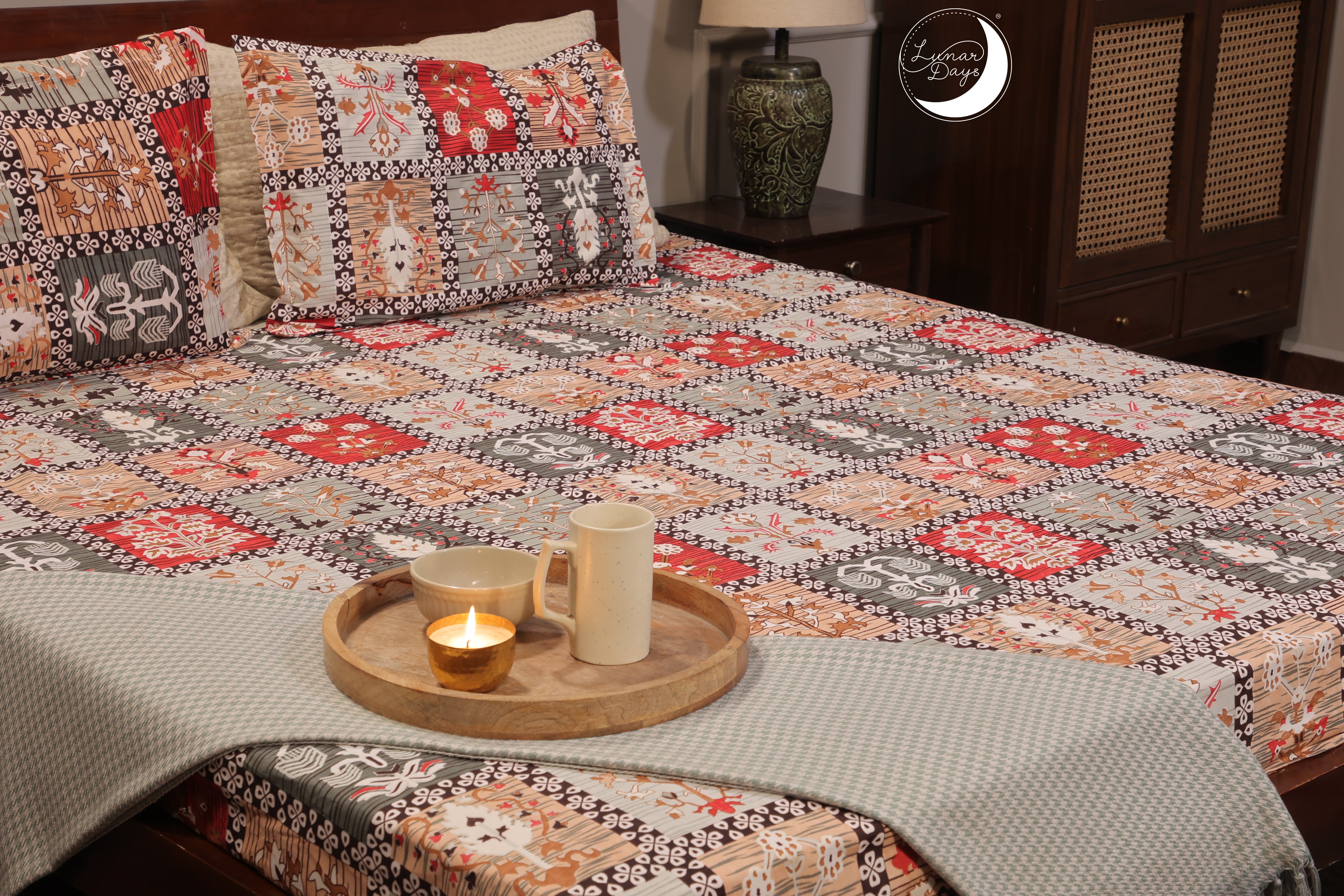 Lunar Days 200 TC Premium Microfiber Double Bedsheet with 2 Pillow Cover Breathable, Wrinkle Resistance, Durable & Fade Resistant