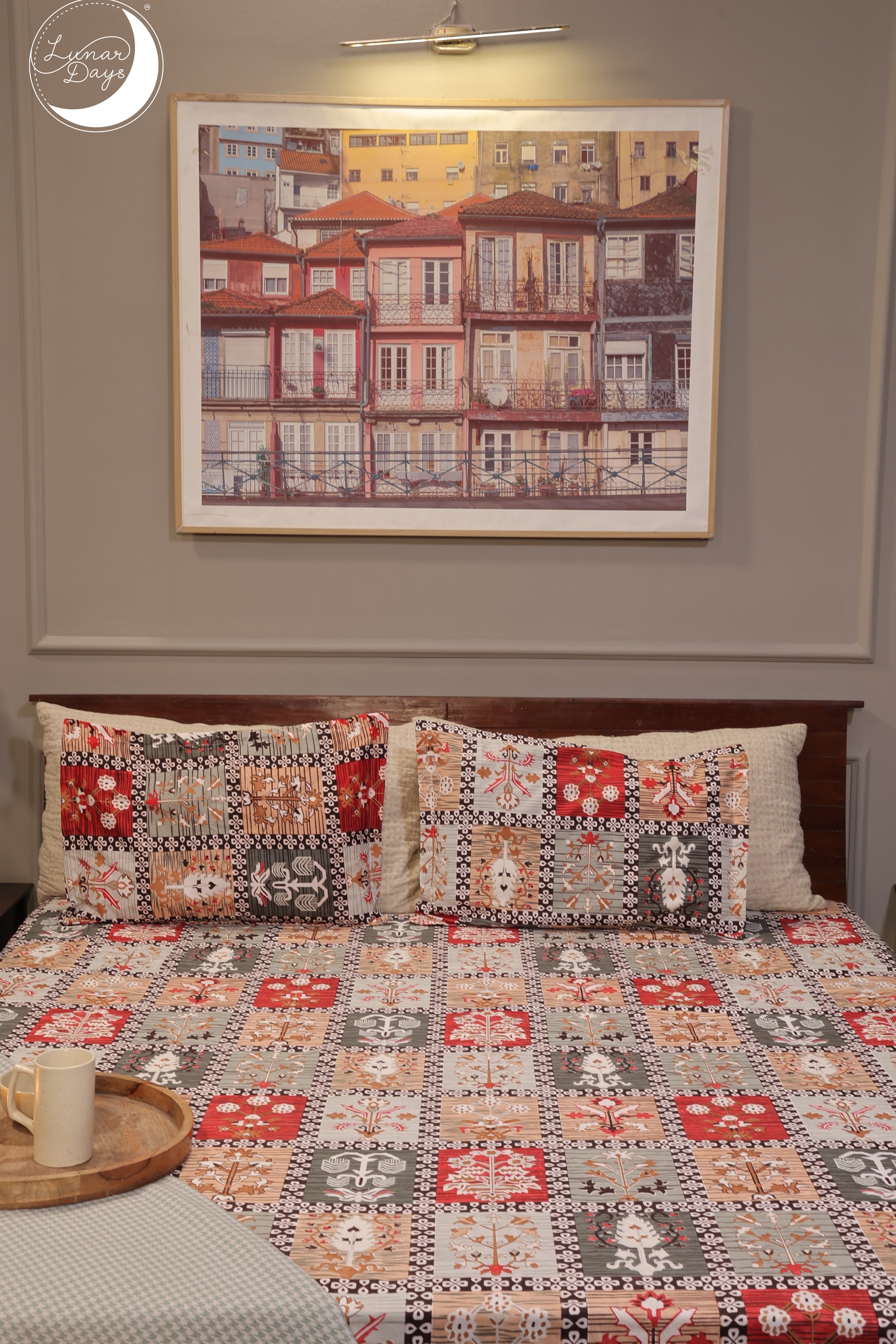 Lunar Days 200 TC Premium Microfiber Double Bedsheet with 2 Pillow Cover Breathable, Wrinkle Resistance, Durable & Fade Resistant