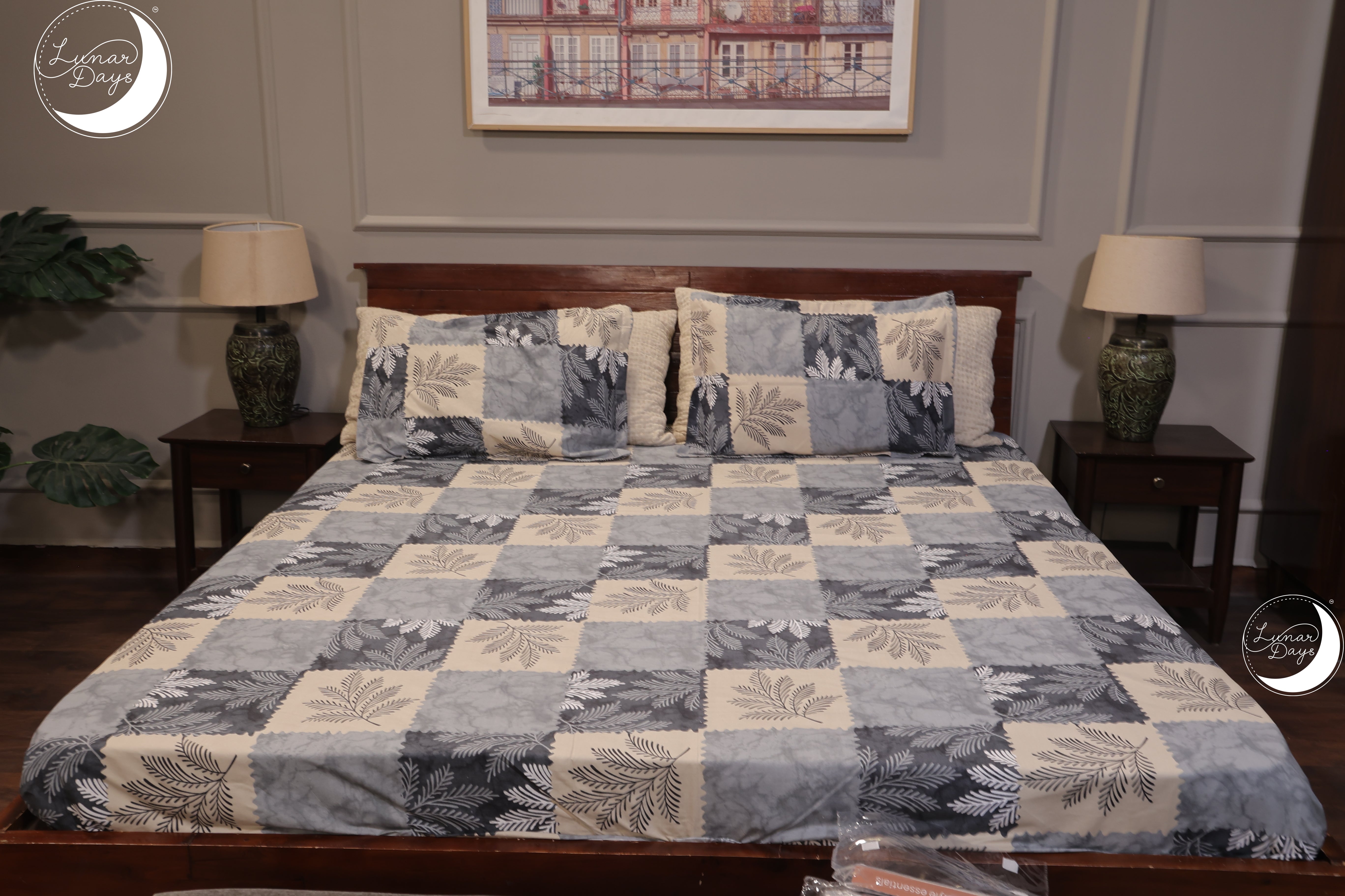 Lunar Days 200 TC Premium Microfiber Double Bedsheet with 2 Pillow Cover Breathable, Wrinkle Resistance, Durable & Fade Resistant