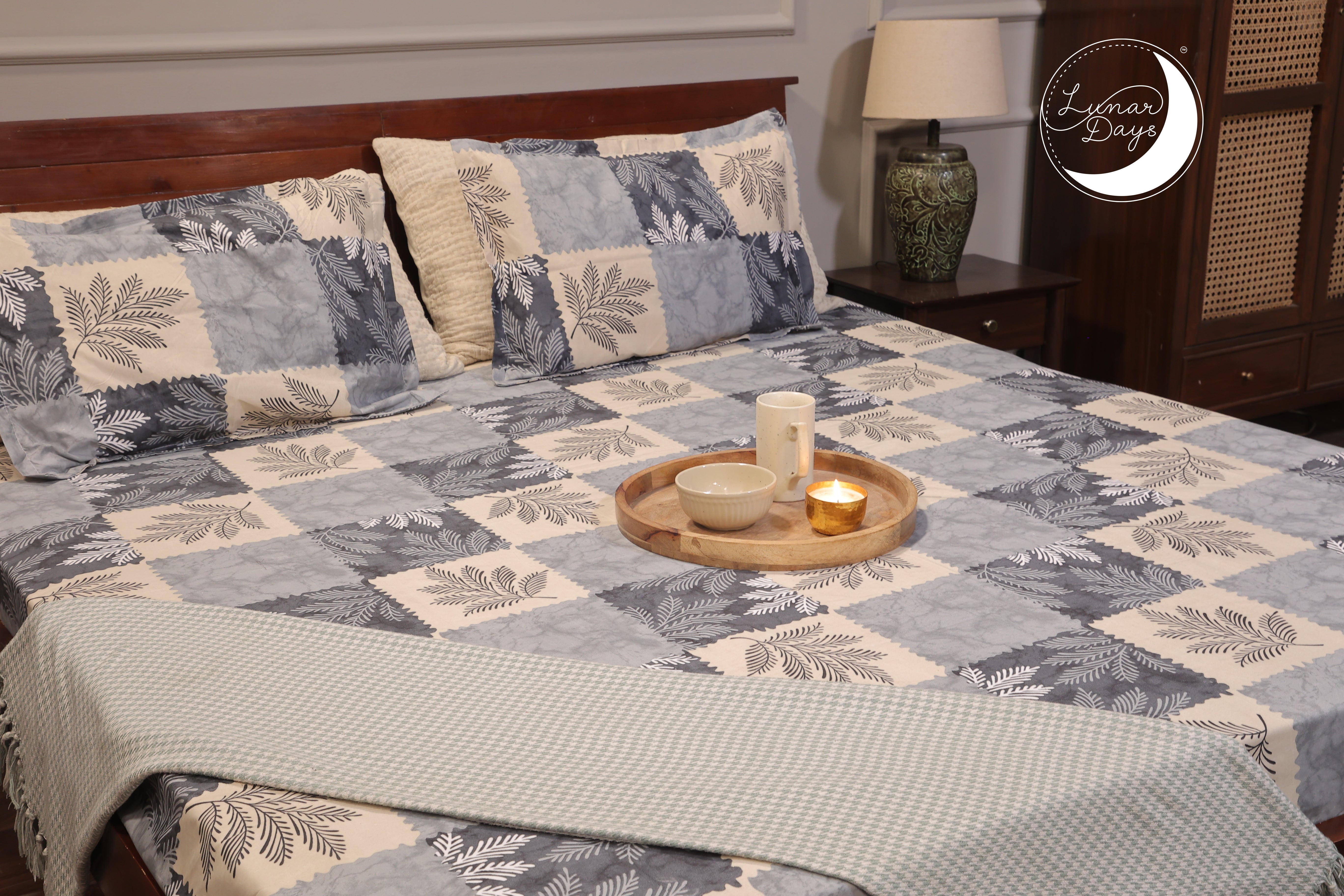 Lunar Days 200 TC Premium Microfiber Double Bedsheet with 2 Pillow Cover Breathable, Wrinkle Resistance, Durable & Fade Resistant