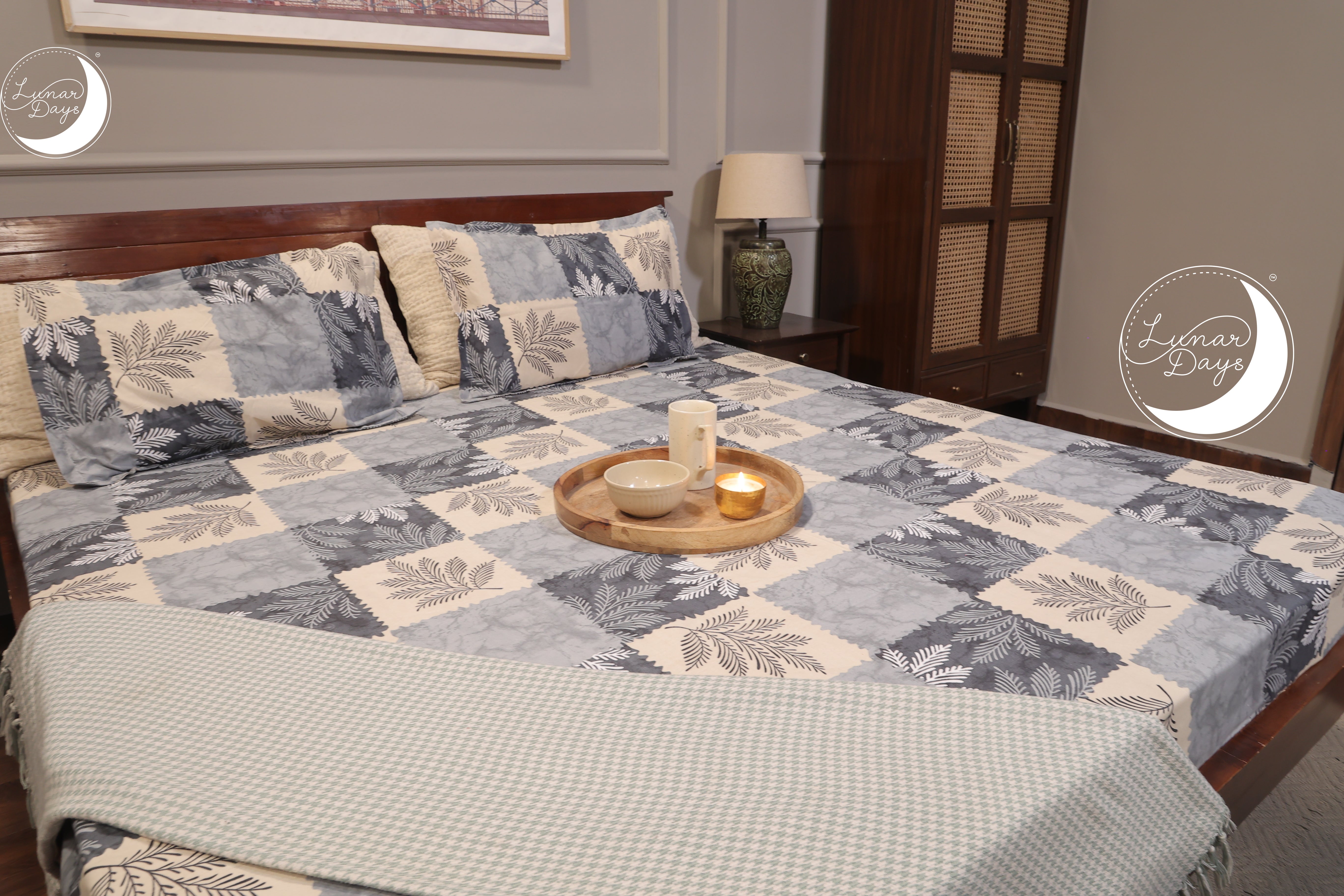 Lunar Days 200 TC Premium Microfiber Double Bedsheet with 2 Pillow Cover Breathable, Wrinkle Resistance, Durable & Fade Resistant