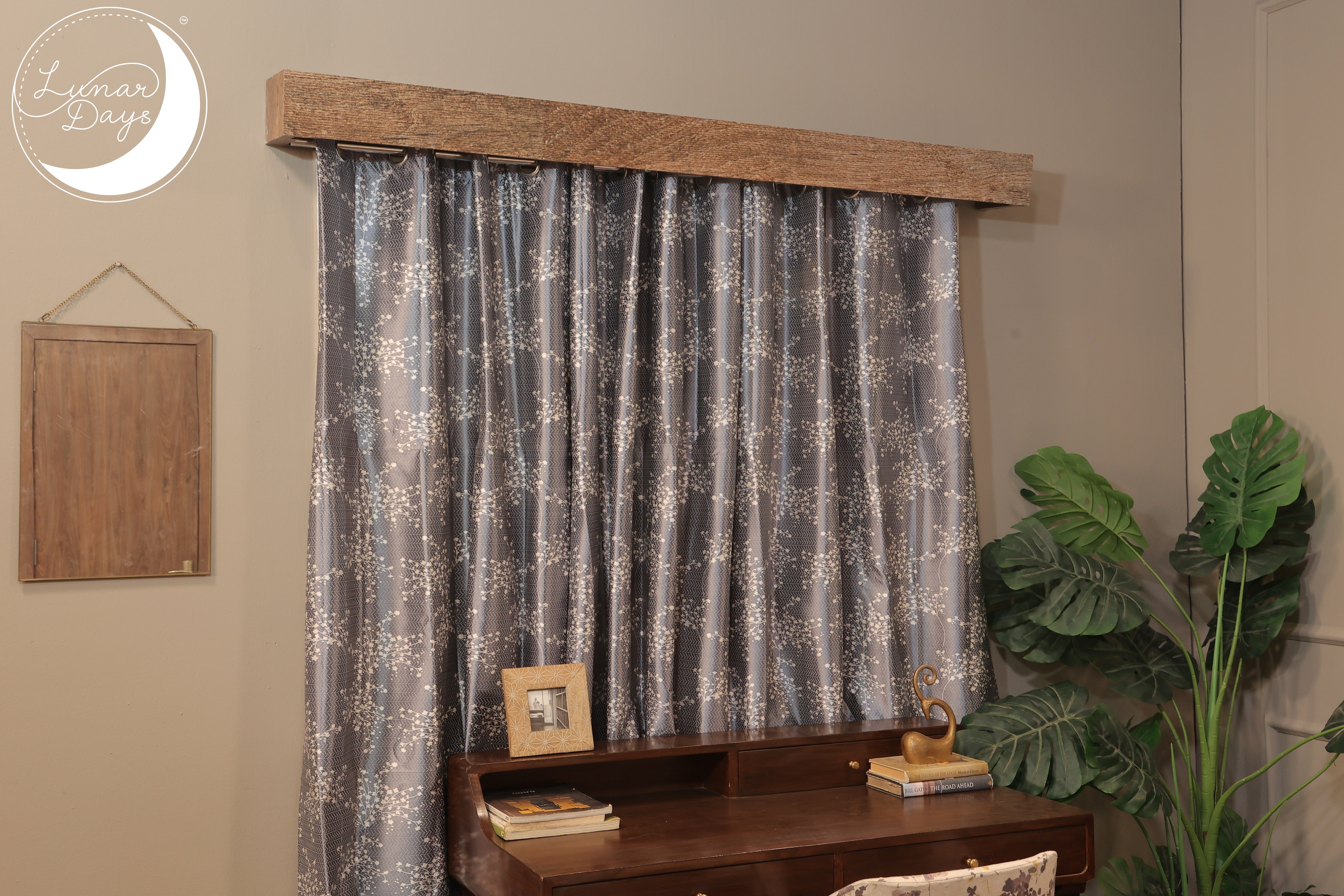 Lunar Days Polyester Room Darkening Door/Window Curtain for Living Room, Bedroom, Office,  - Set of 3 (Grey)