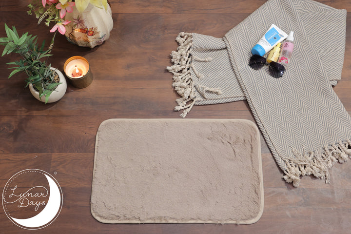 Lunar Days Ultra Soft Rabbit Fur Anti Skid Doormat Size: 40 x 60 cms / 16 x 24 inches