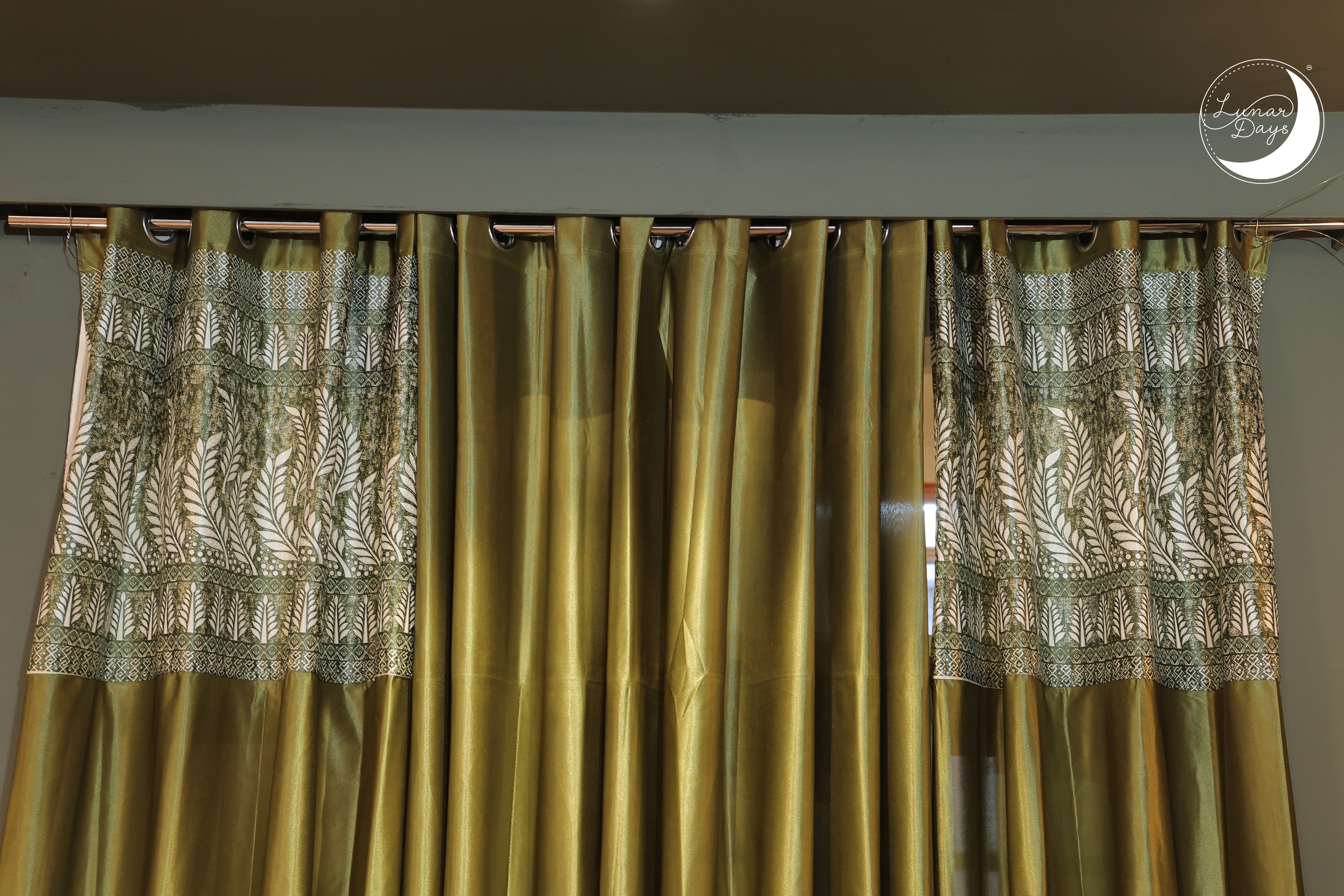 Lunar Days Polyester Room Darkening Door/Window Curtain for Living Room, Bedroom, Office Pack of 3  (Green)