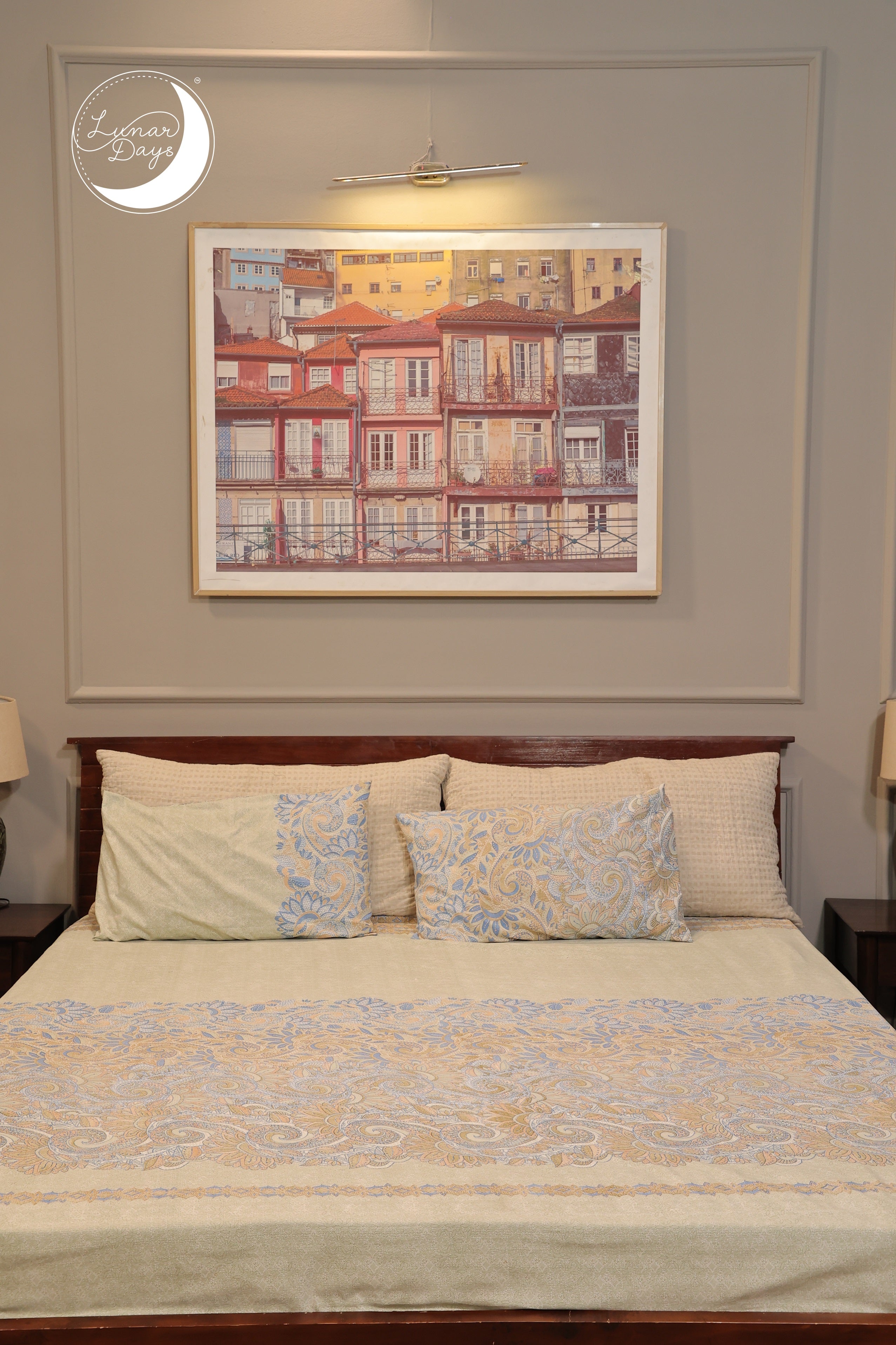 Lunar Days 200 TC Premium Microfiber Double Bedsheet with 2 Pillow Cover Breathable, Wrinkle Resistance, Durable & Fade Resistant