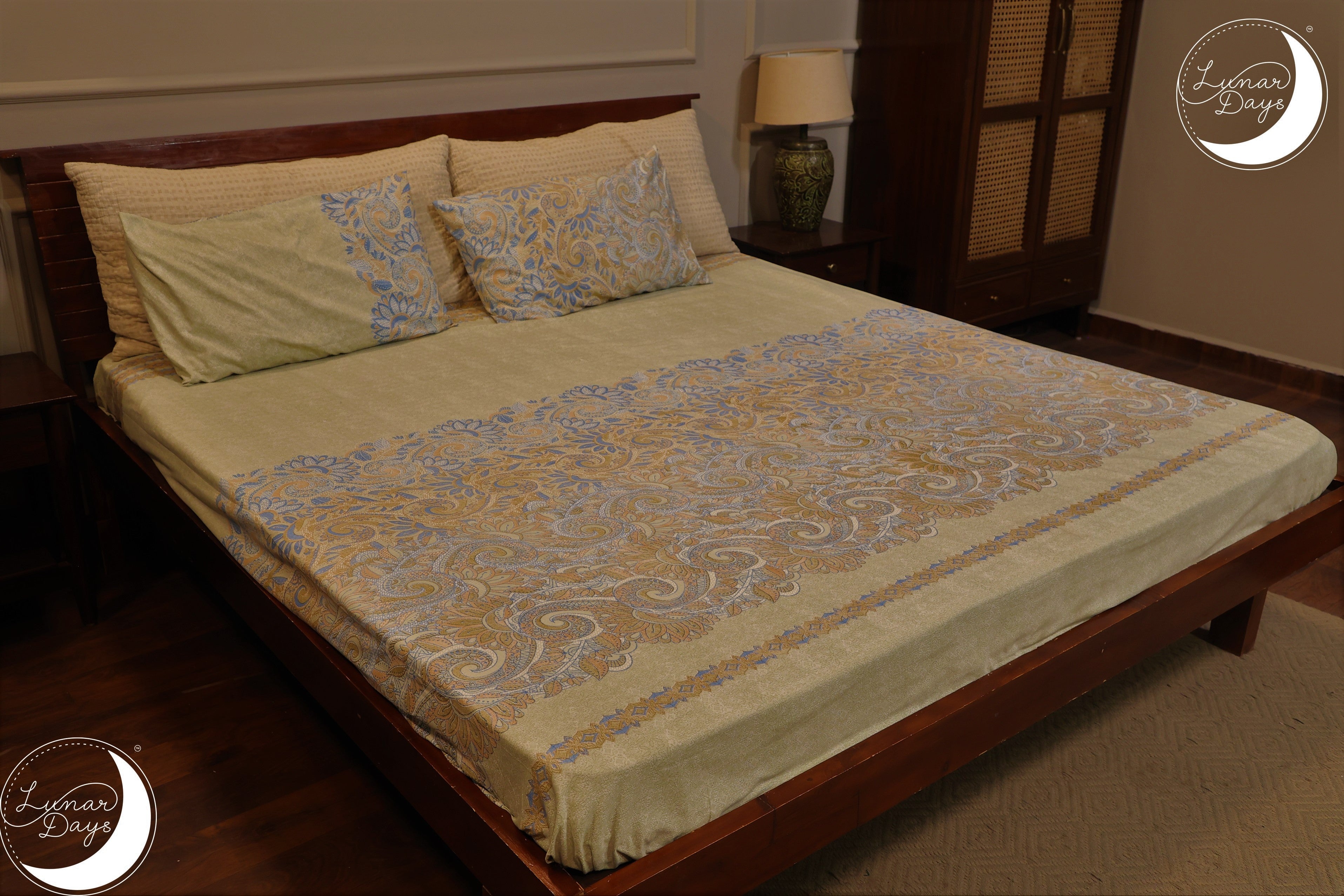 Lunar Days 200 TC Premium Microfiber Double Bedsheet with 2 Pillow Cover Breathable, Wrinkle Resistance, Durable & Fade Resistant