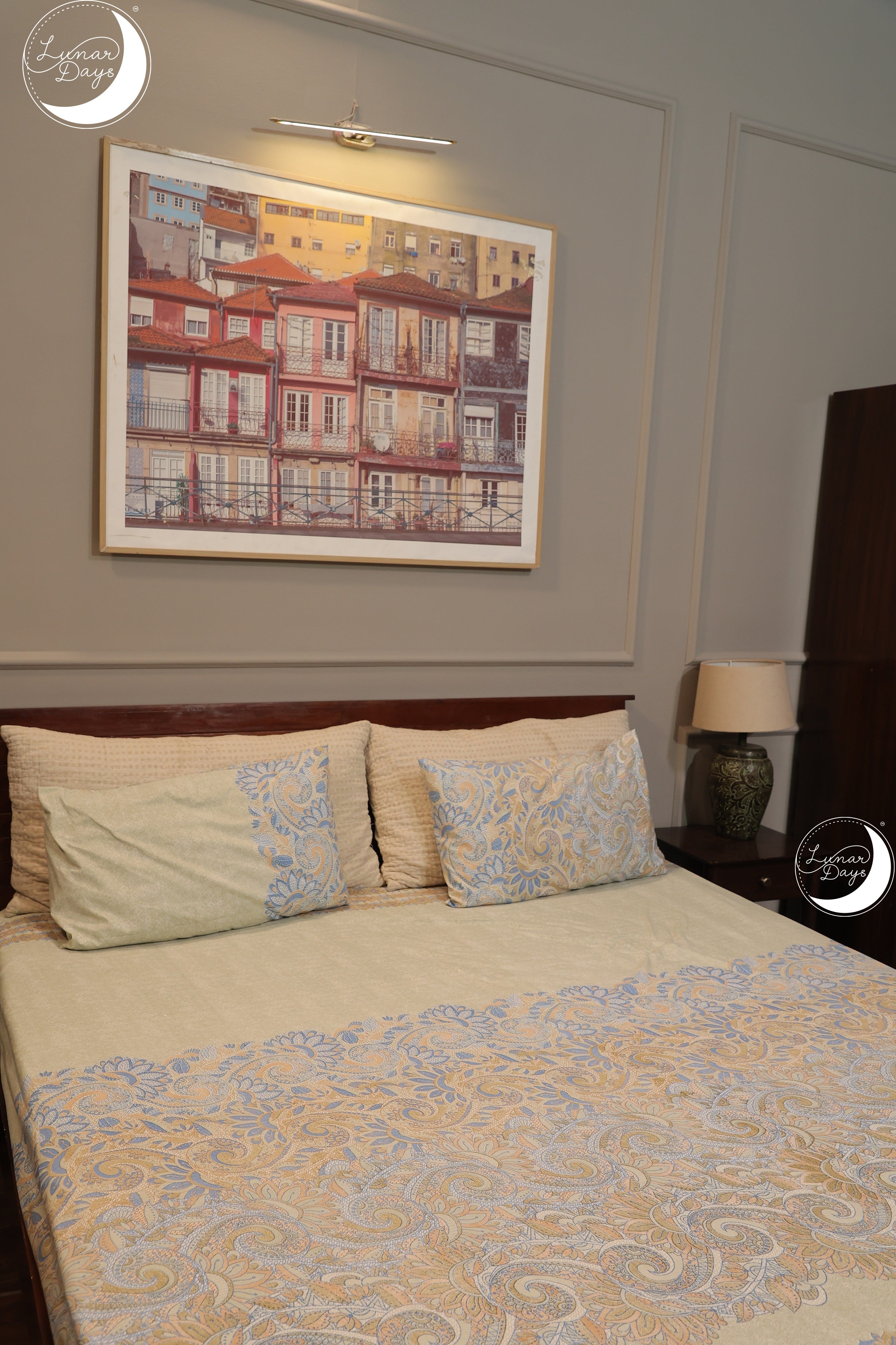 Lunar Days 200 TC Premium Microfiber Double Bedsheet with 2 Pillow Cover Breathable, Wrinkle Resistance, Durable & Fade Resistant