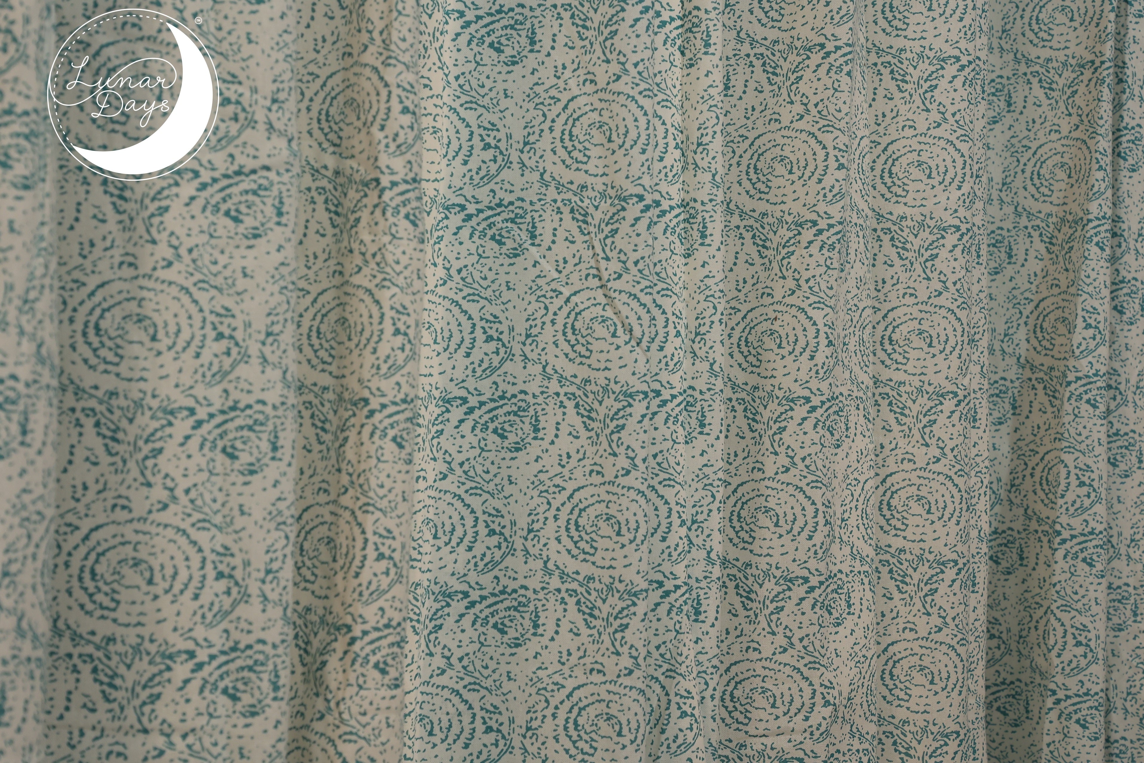 Lunar Days Premium Quality 100% Cotton Room Darkening Curtain for Living Room, Bedroom, Office -  - Set of 3