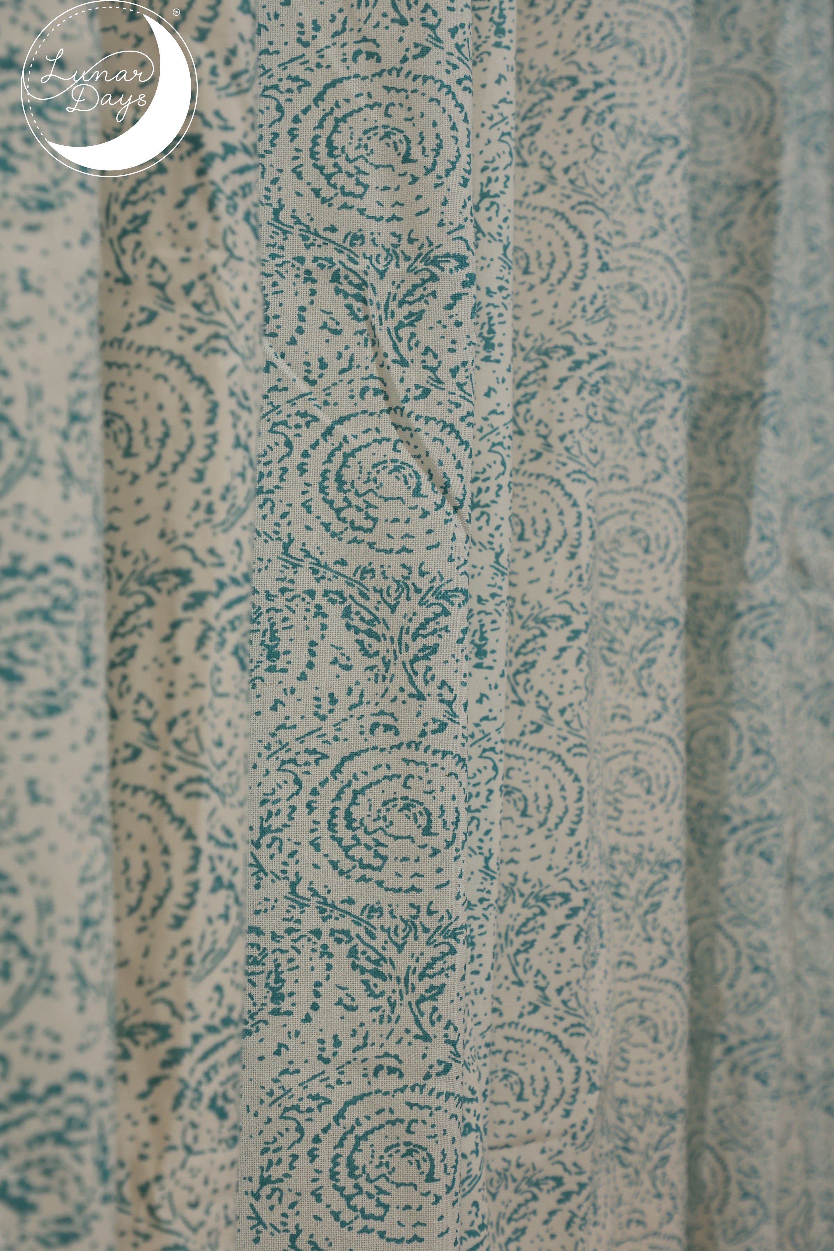 Lunar Days Premium Quality 100% Cotton Room Darkening Curtain for Living Room, Bedroom, Office -  - Set of 3