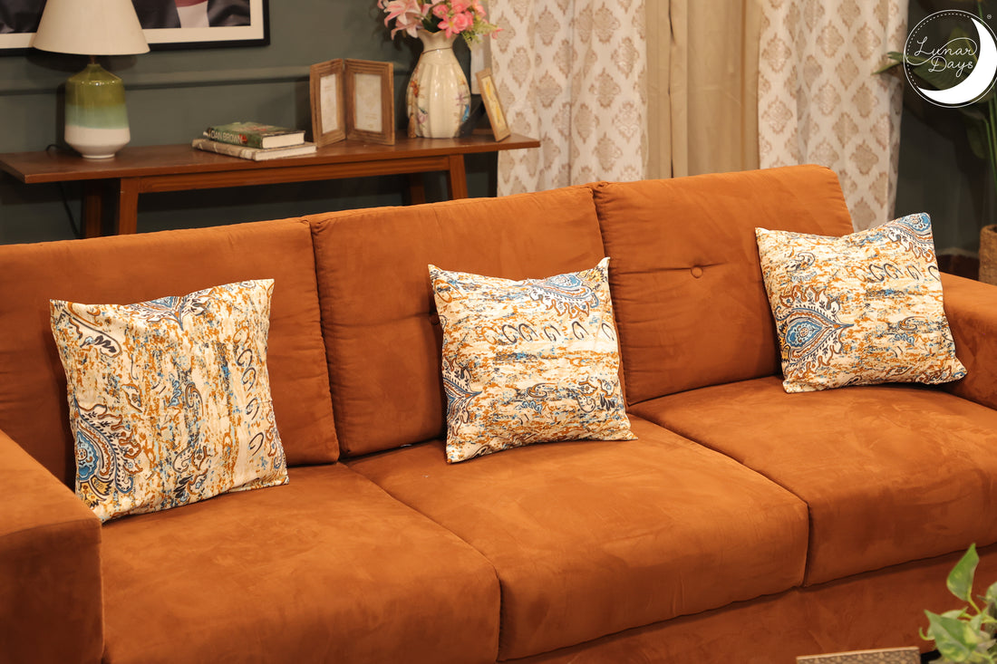 Lunar Days Home Decor Printed 210 TC Microfiber Cushion Covers Size- 16*16 Inches