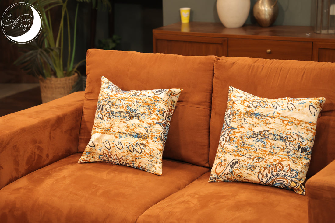 Lunar Days Home Decor Printed 210 TC Microfiber Cushion Covers Size- 16*16 Inches