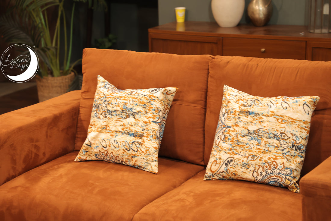 Lunar Days Home Decor Printed 210 TC Microfiber Cushion Covers Size- 16*16 Inches