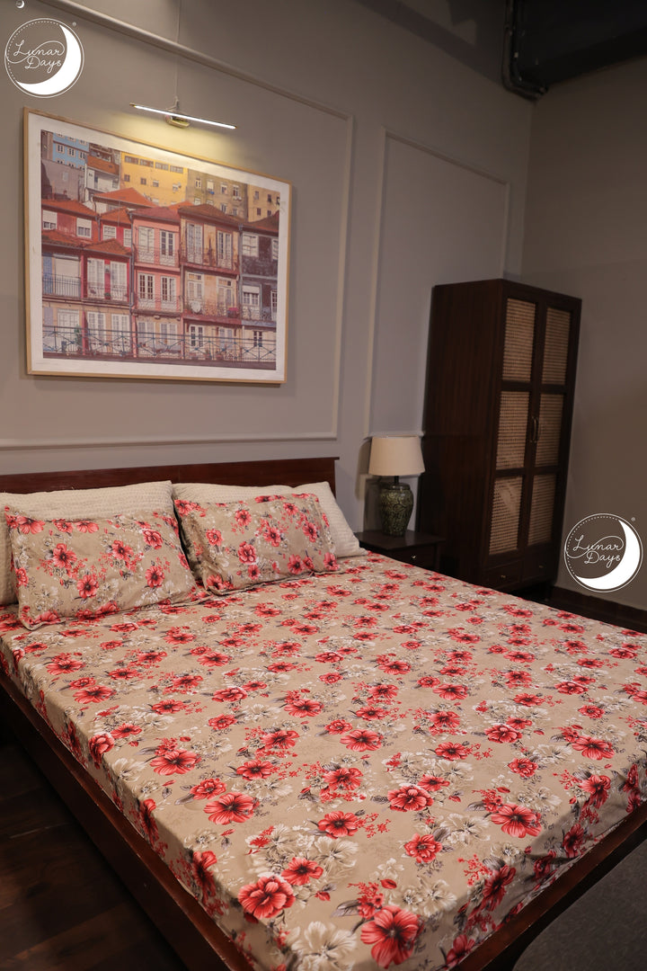 Lunar Days 200 TC Premium Microfiber Double Bedsheet with 2 Pillow Cover Breathable, Wrinkle Resistance, Durable & Fade Resistant