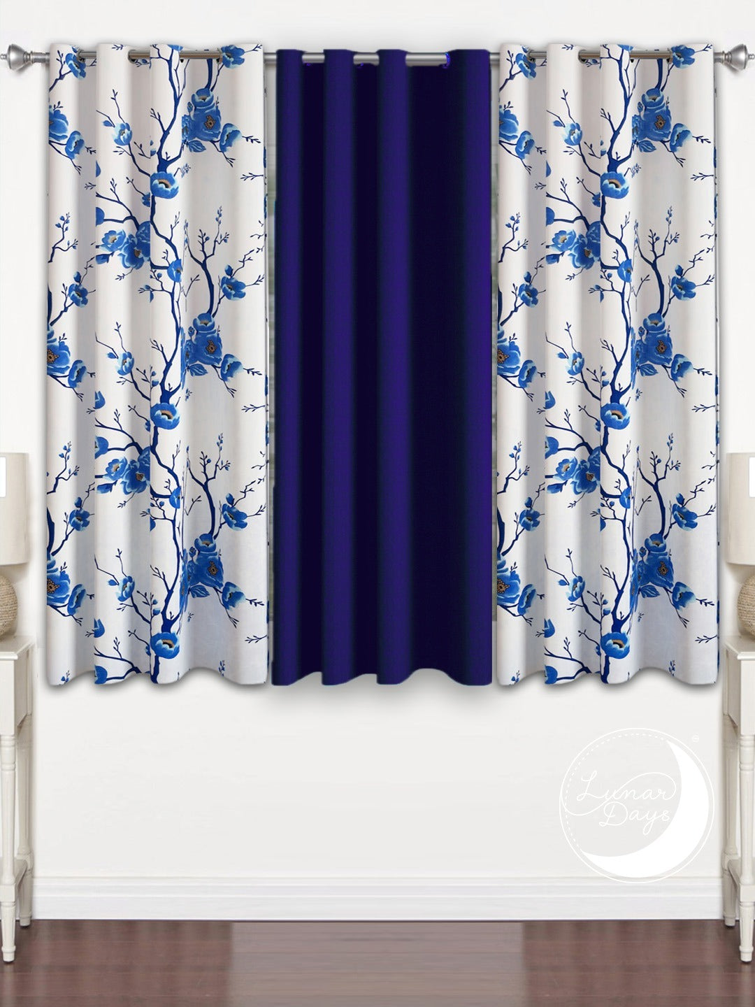 Lunar Days Polyester Room Darkening Door/Window Curtain for Living Room, Bedroom, Office Pack of 3