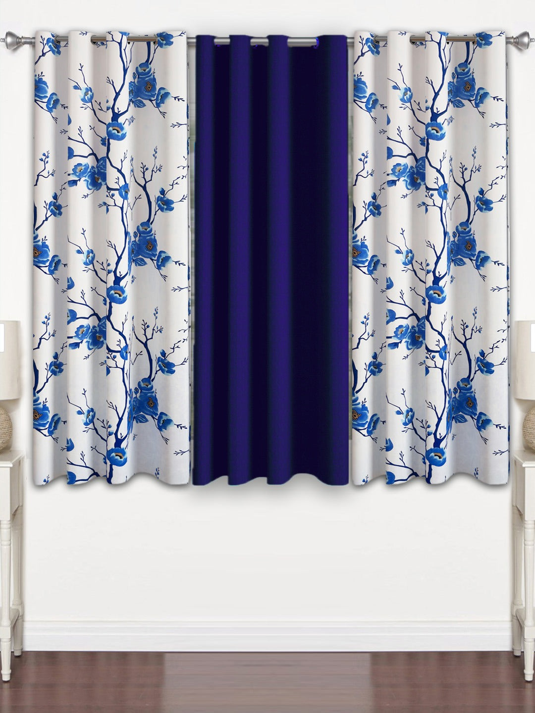 Lunar Days Polyester Room Darkening Door/Window Curtain for Living Room, Bedroom, Office Pack of 3