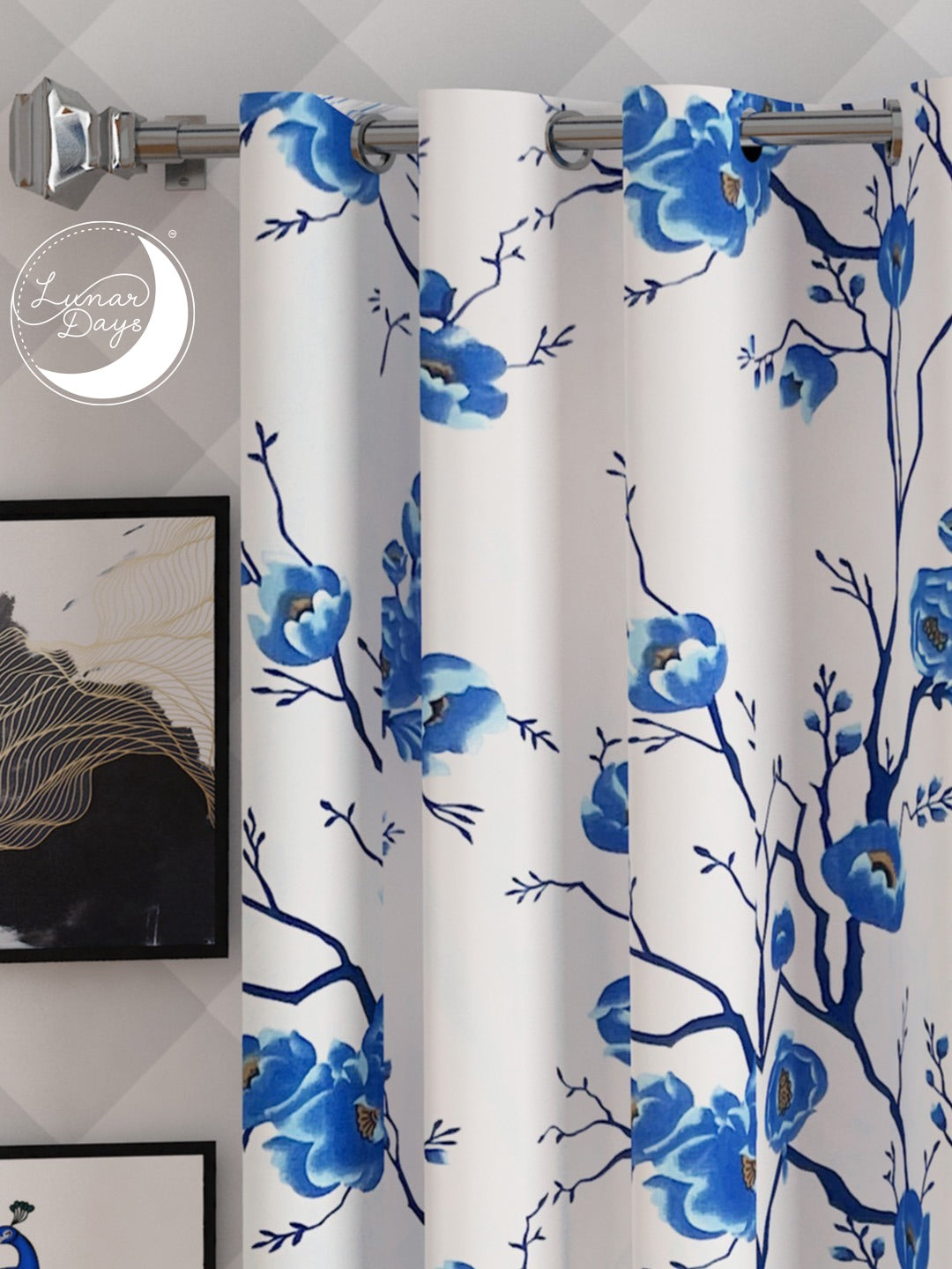 Lunar Days Polyester Room Darkening Door/Window Curtain for Living Room, Bedroom, Office Pack of 3