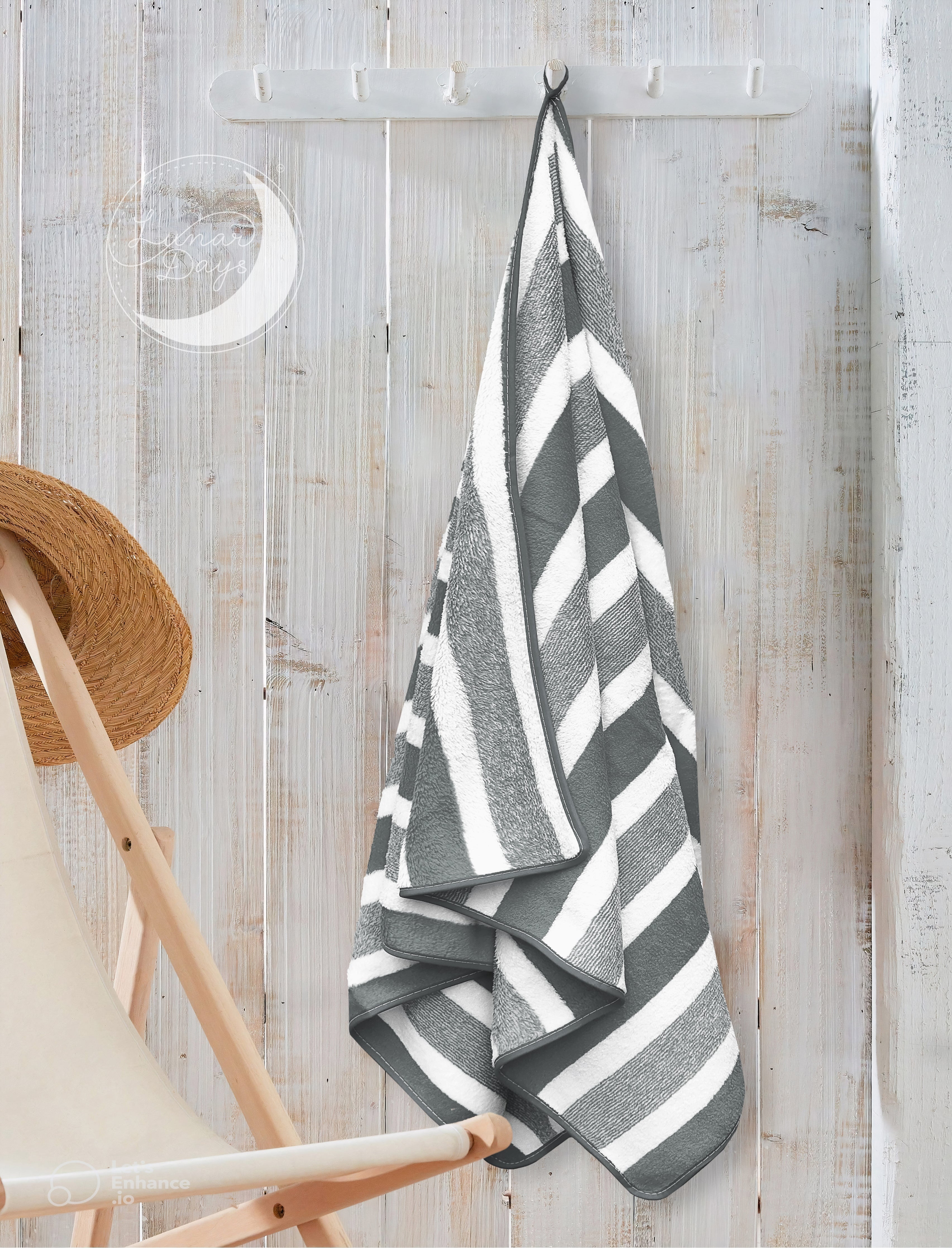 Lunar Days 300 GSM Microfiber Towels for Bath with Hanging Loop