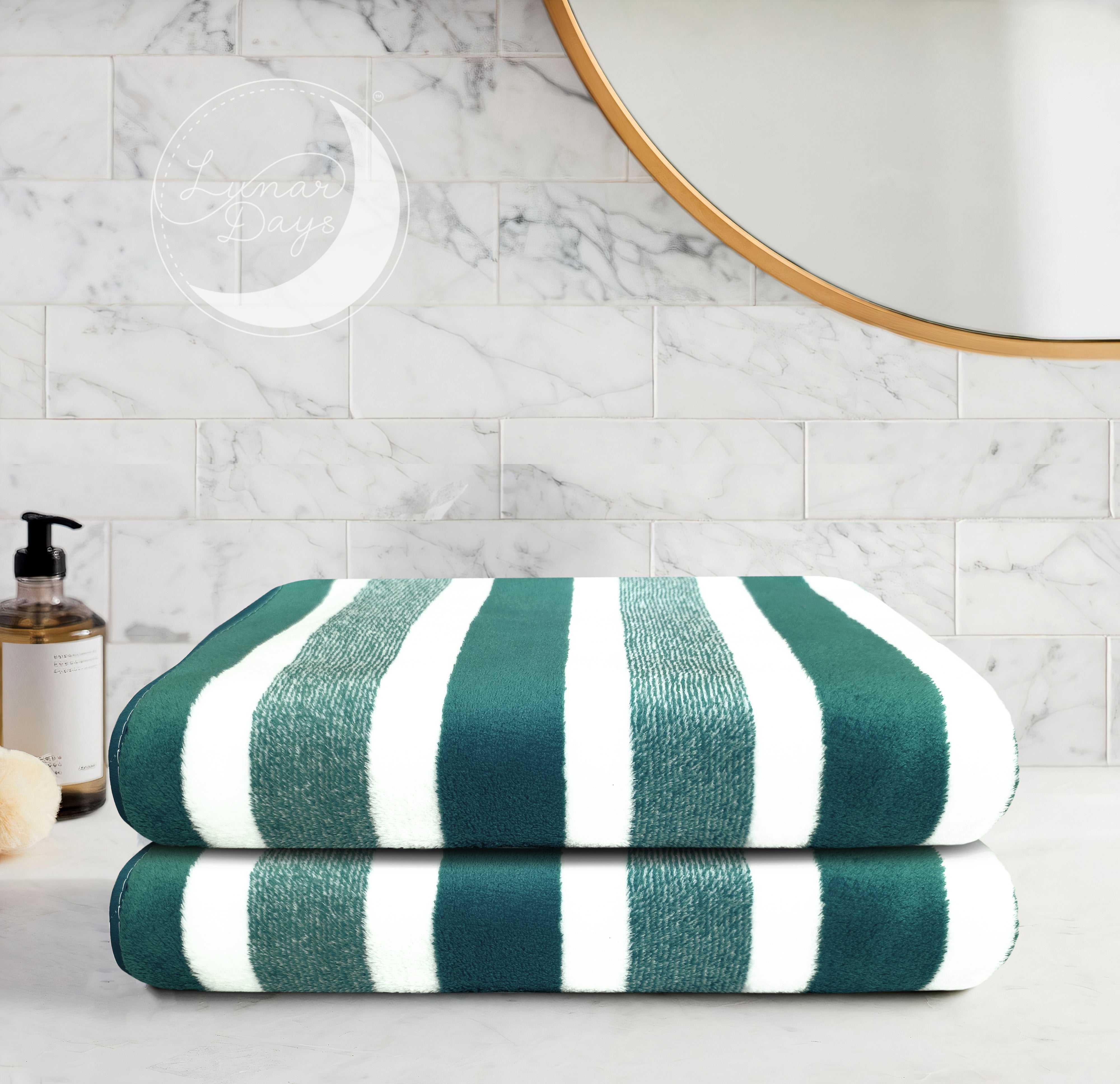 Lunar Days 300 GSM Microfiber Towels for Bath with Hanging Loop