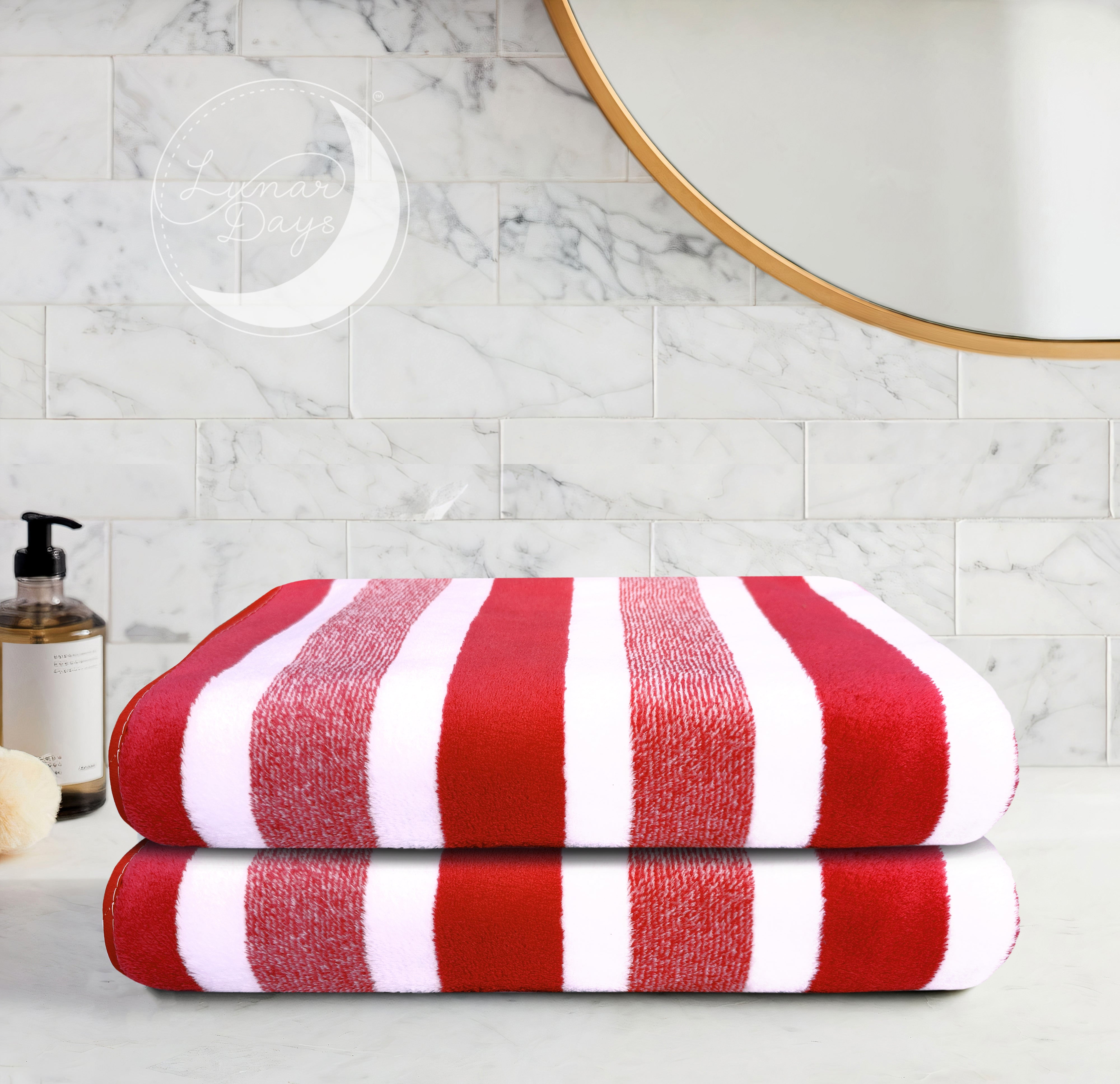 Lunar Days 300 GSM Microfiber Towels for Bath with Hanging Loop