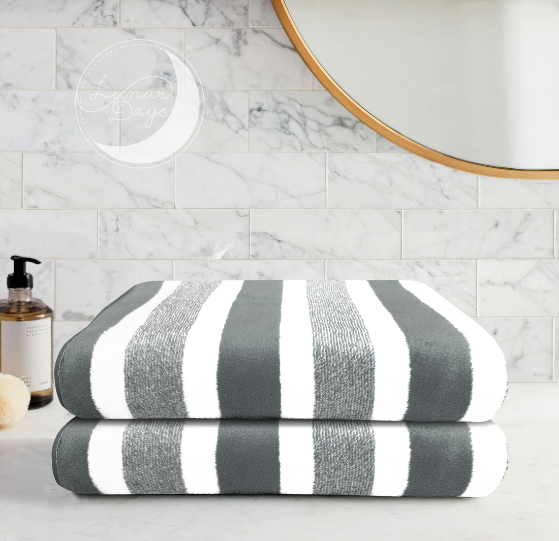 Lunar Days 300 GSM Microfiber Towels for Bath with Hanging Loop
