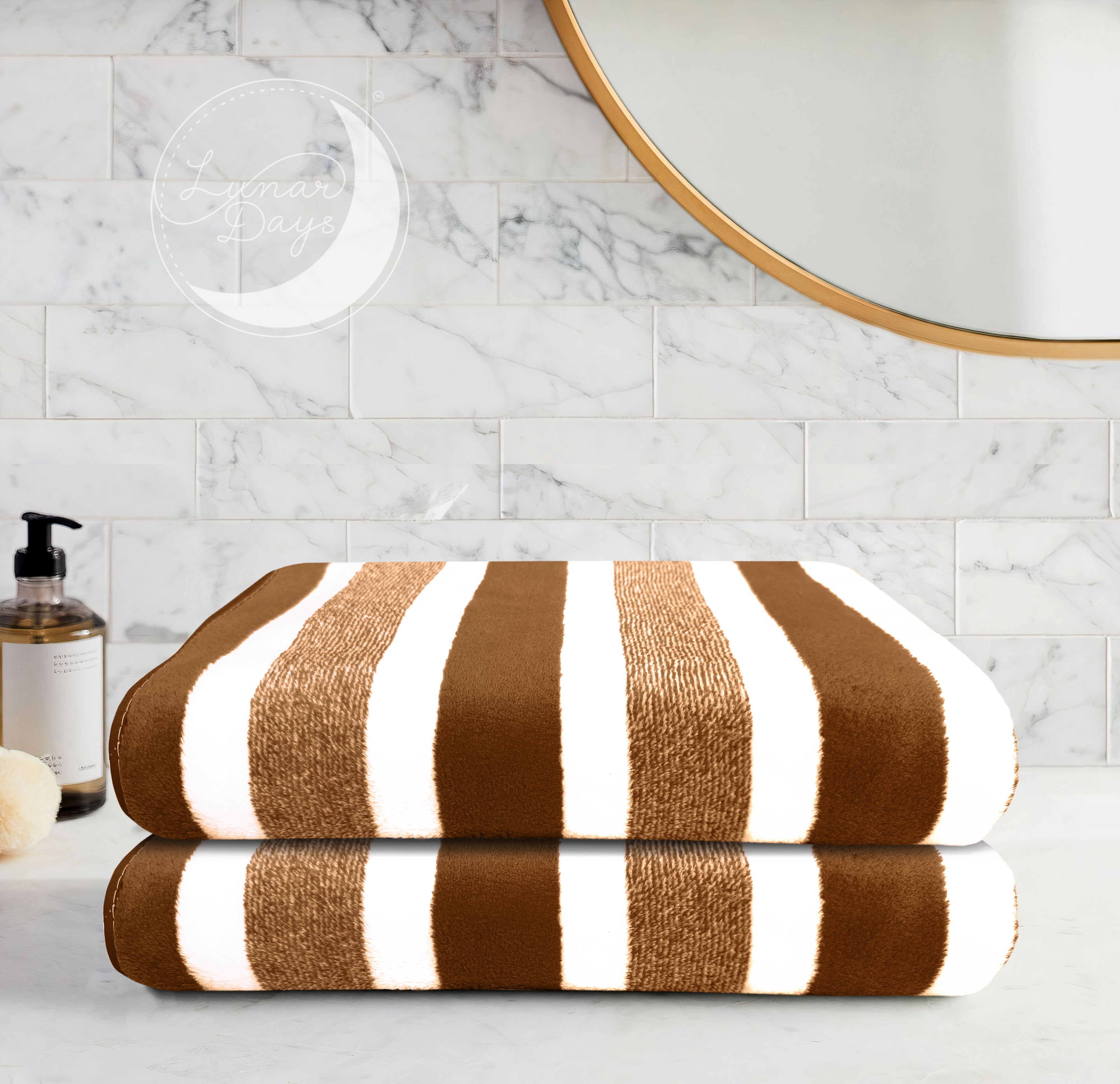 Lunar Days 300 GSM Microfiber Towels for Bath with Hanging Loop