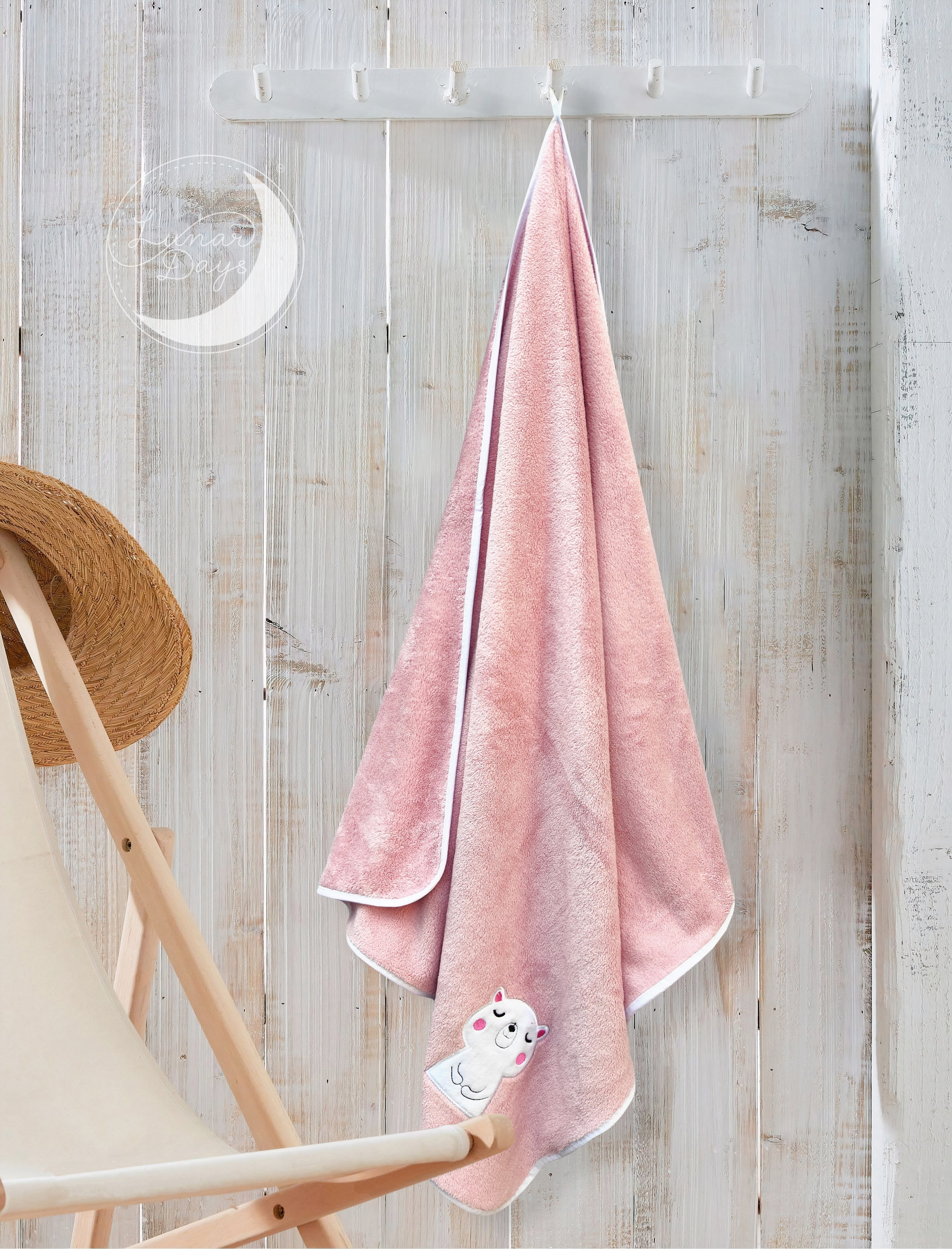 Lunar Days 350 GSM Microfiber Kids Bath Towel with Hanging Loop