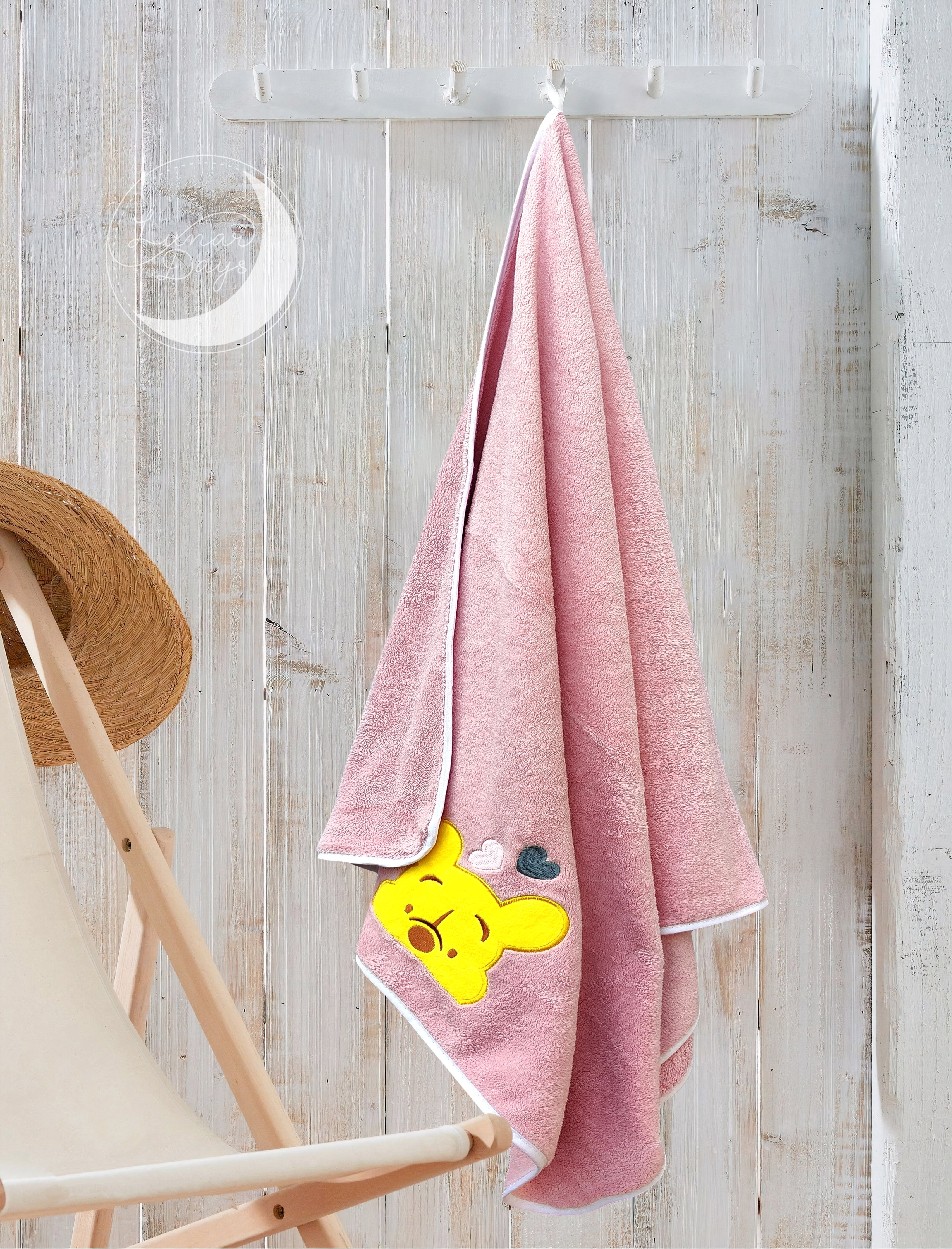 Lunar Days 350 GSM Microfiber Kids Bath Towel with Hanging Loop