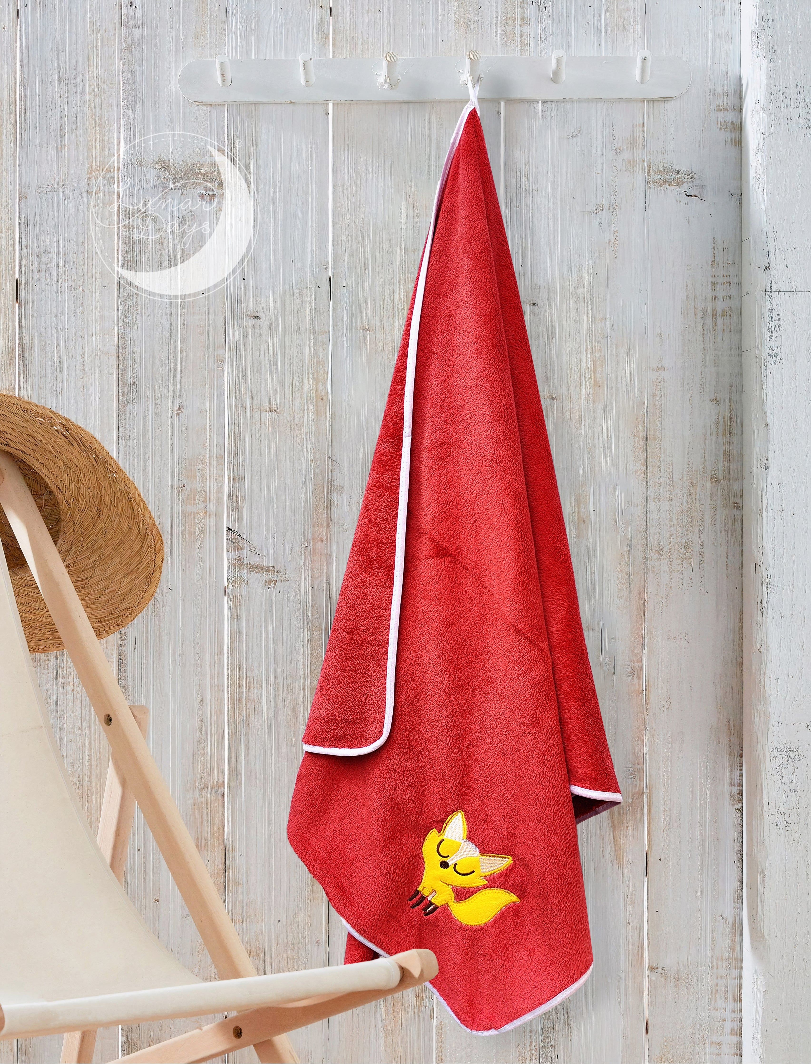 Lunar Days 350 GSM Microfiber Kids Bath Towel with Hanging Loop