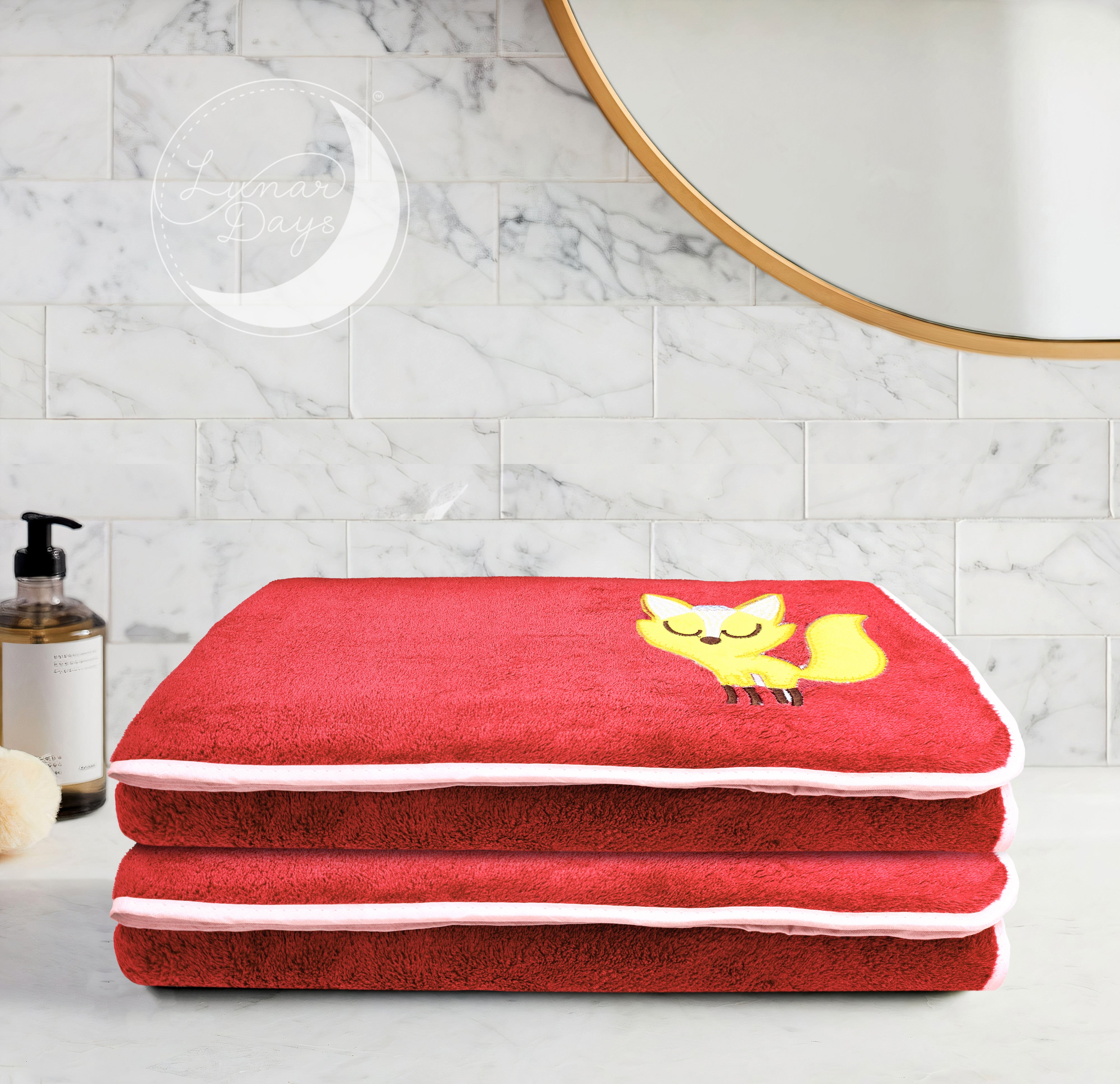 Lunar Days 350 GSM Microfiber Kids Bath Towel with Hanging Loop