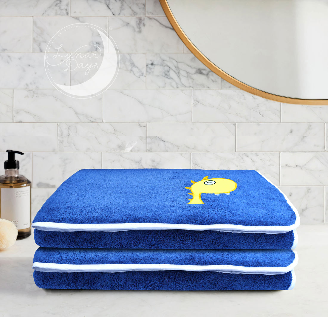 Lunar Days 350 GSM Microfiber Kids Bath Towel with Hanging Loop