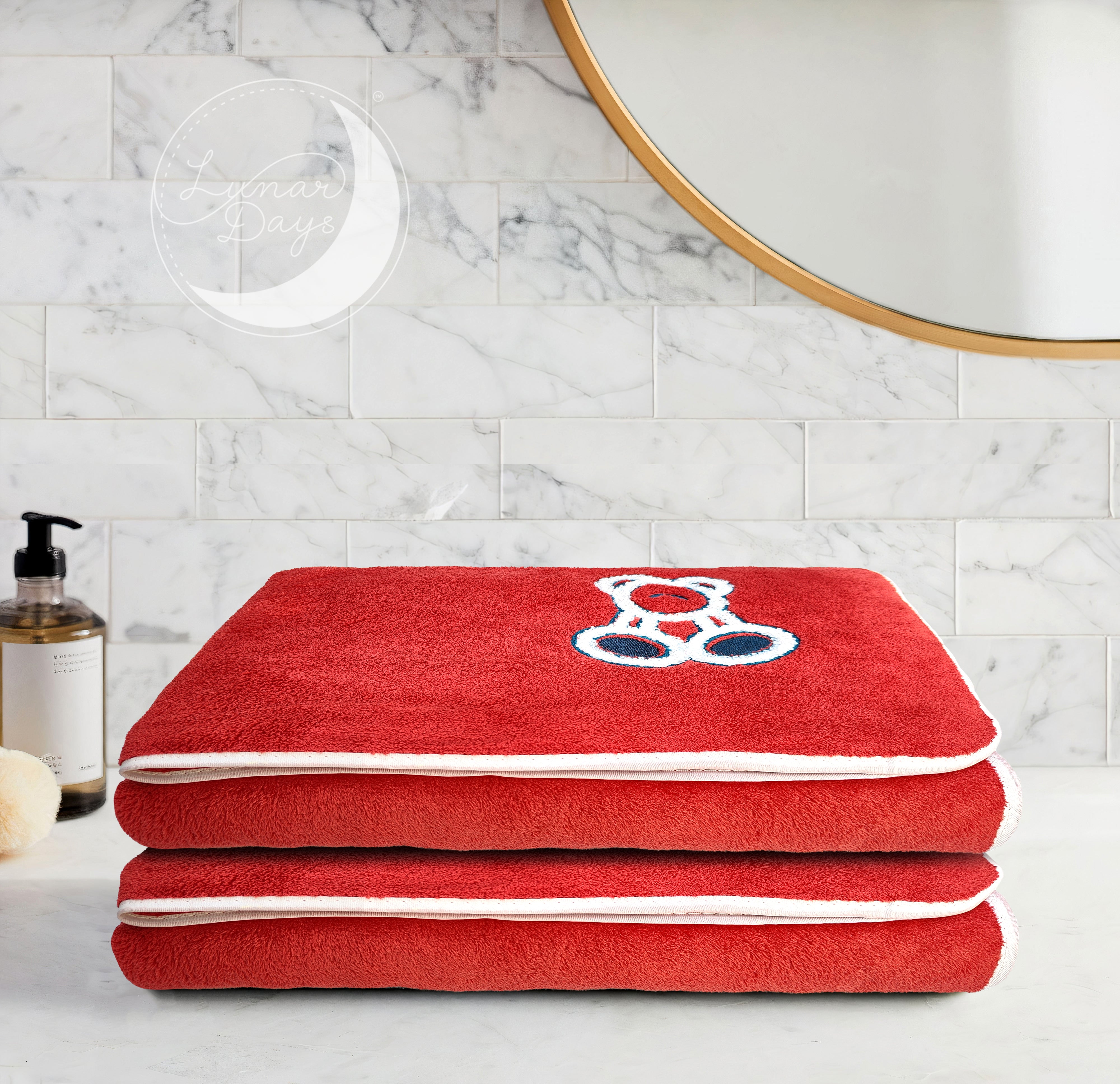 Lunar Days 350 GSM Microfiber Kids Bath Towel with Hanging Loop